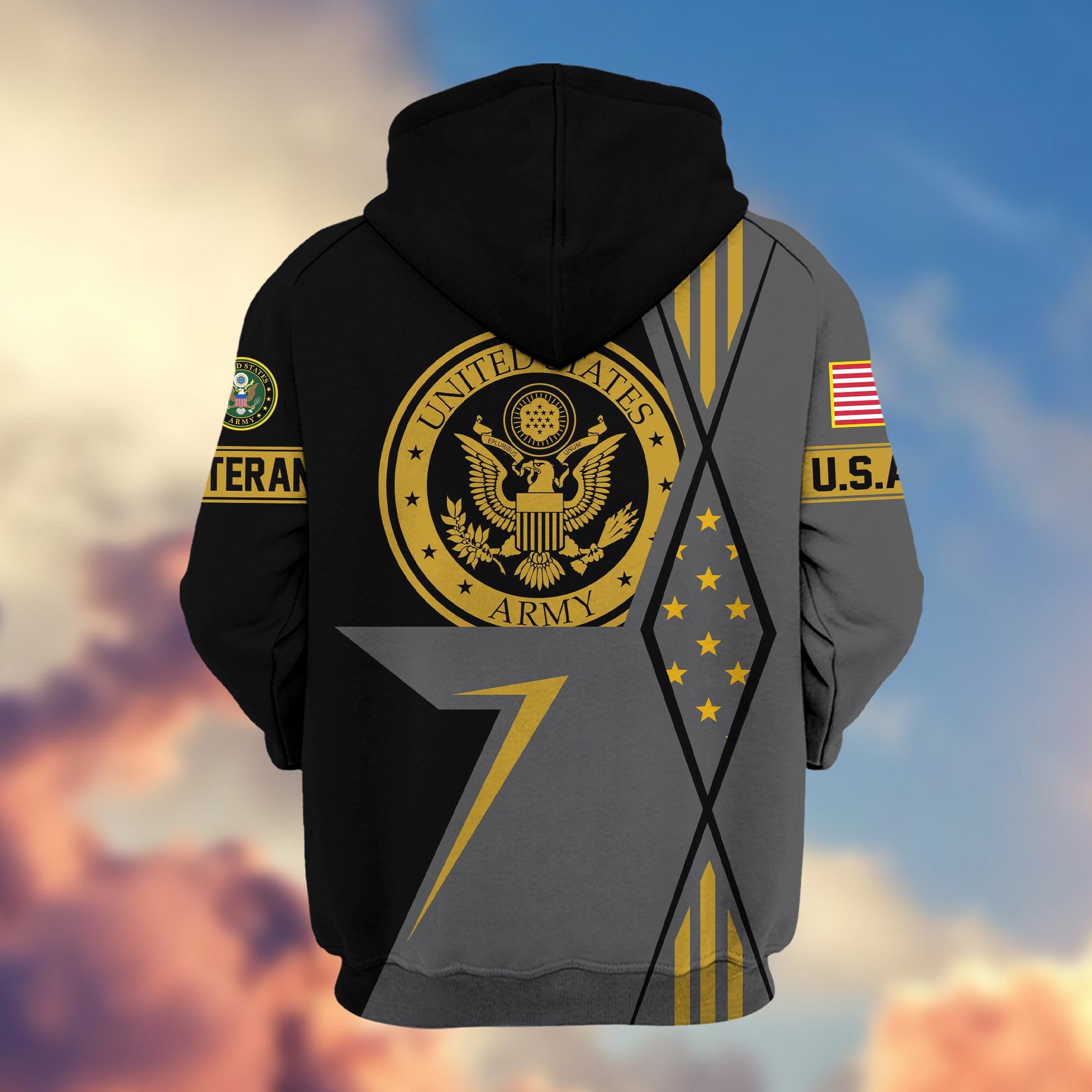 Premium US Army Veteran Zip Hoodie VPVC605501, Gifts For Army Veteran