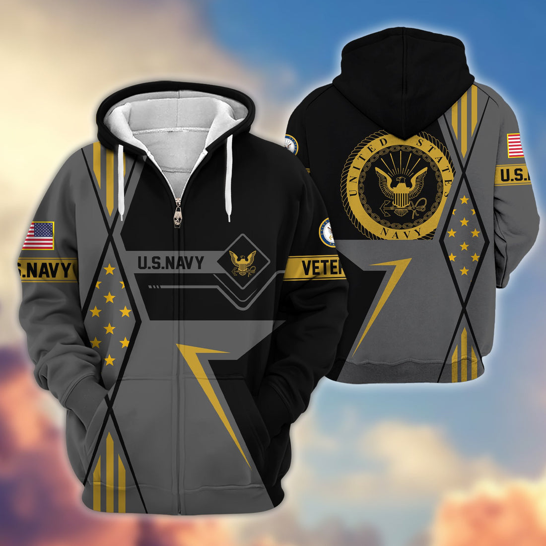 Premium US Navy Veteran Zip Hoodie VPVC605502, Gifts For Navy Veteran