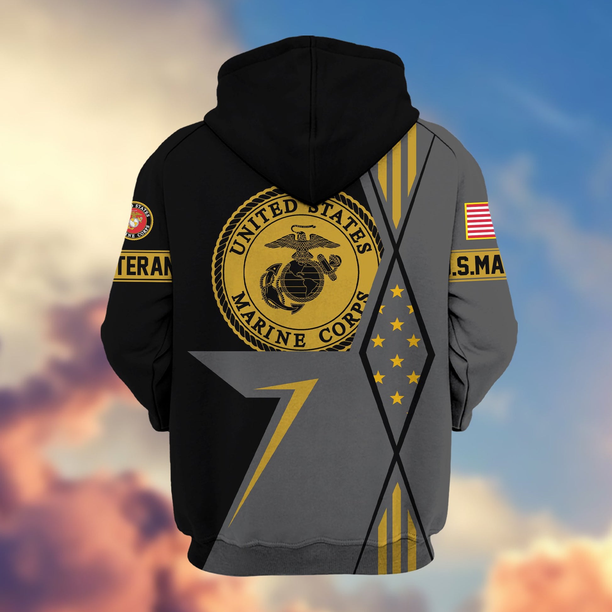 Premium USMC Veteran Zip Hoodie VPVC605503, Gifts For Marine Veteran