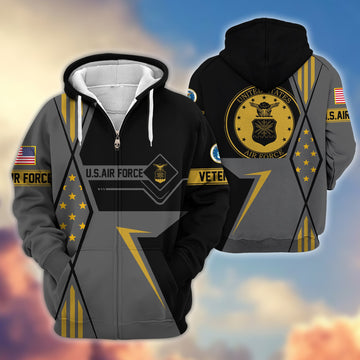 Premium USAF Veteran Zip Hoodie VPVC605504, Gifts For Air Force Veteran