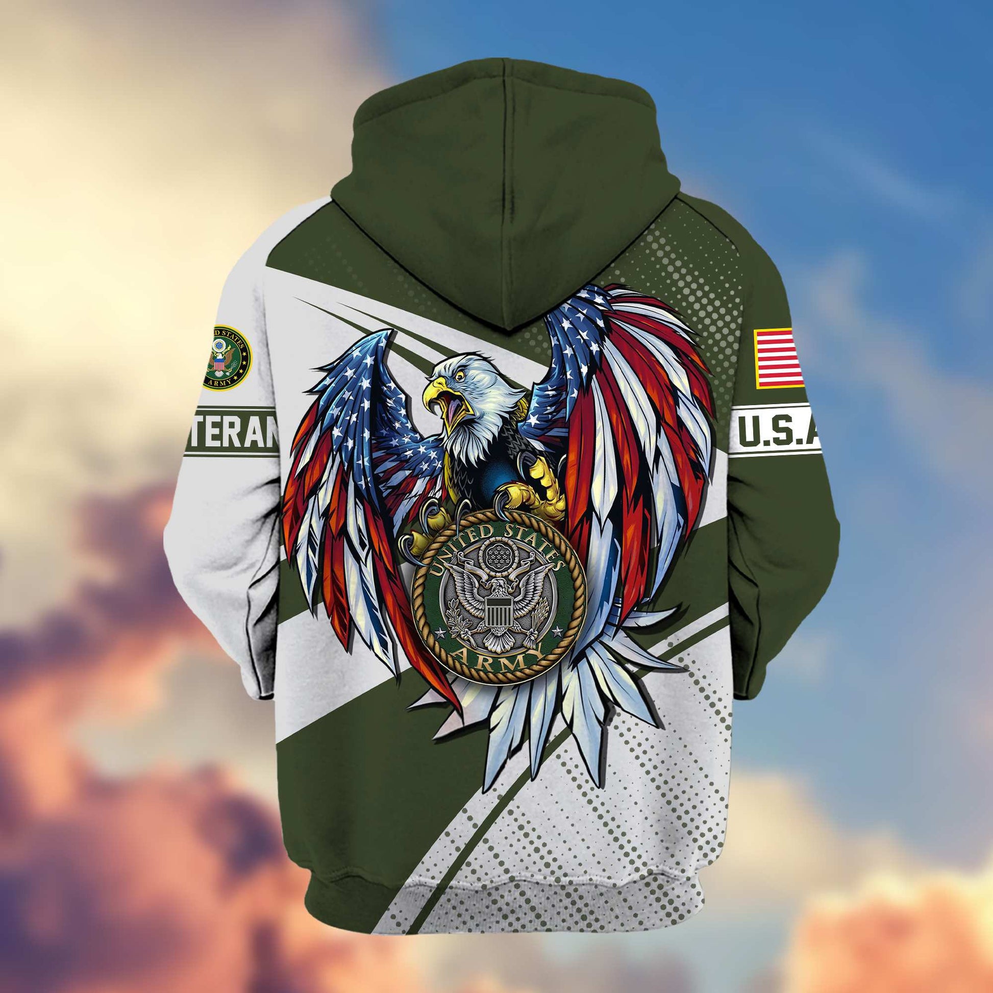 Premium US Army Veteran Zip Hoodie VPVC605601, Gifts For Army Veteran