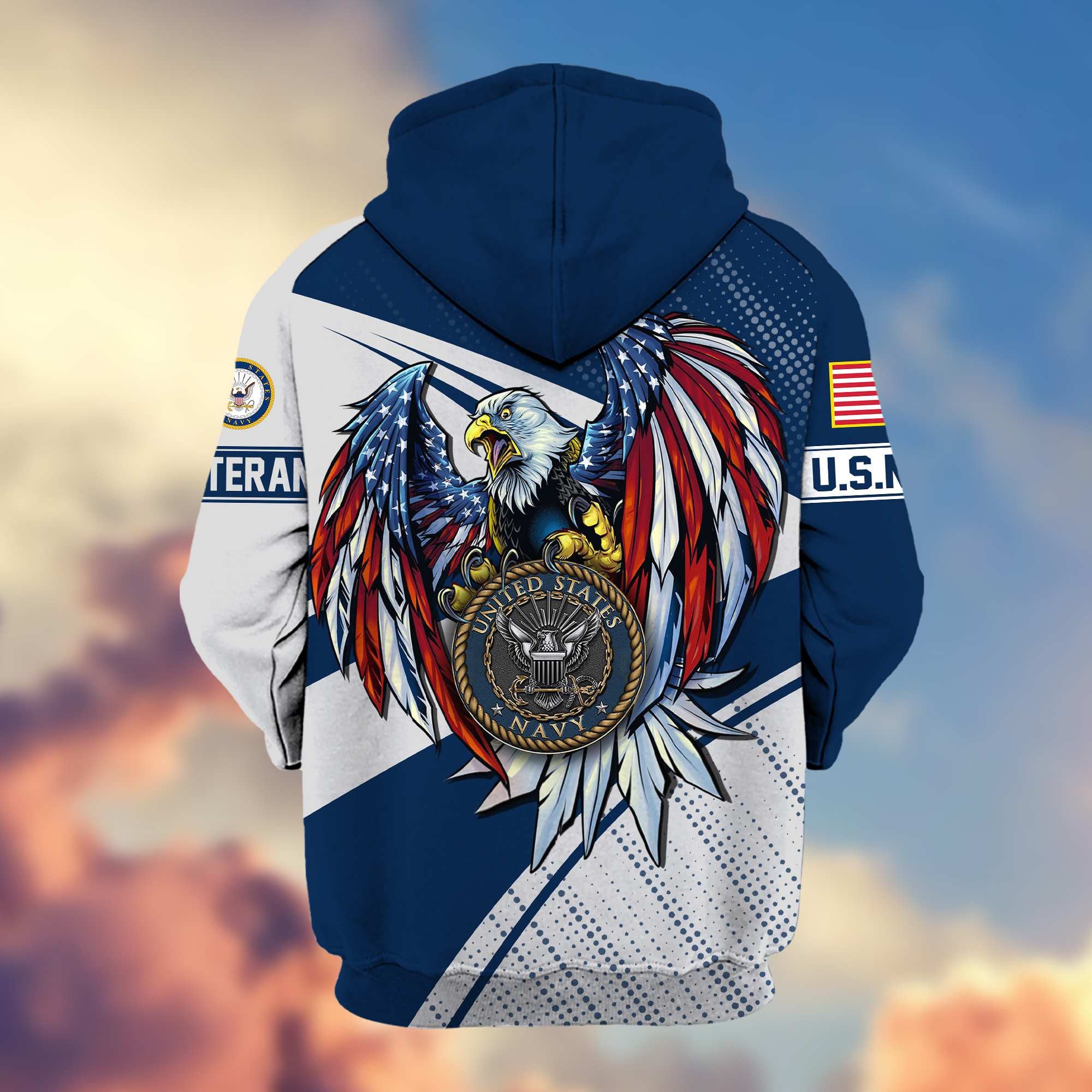 Premium US Navy Veteran Zip Hoodie VPVC605602, Gifts For Navy Veteran