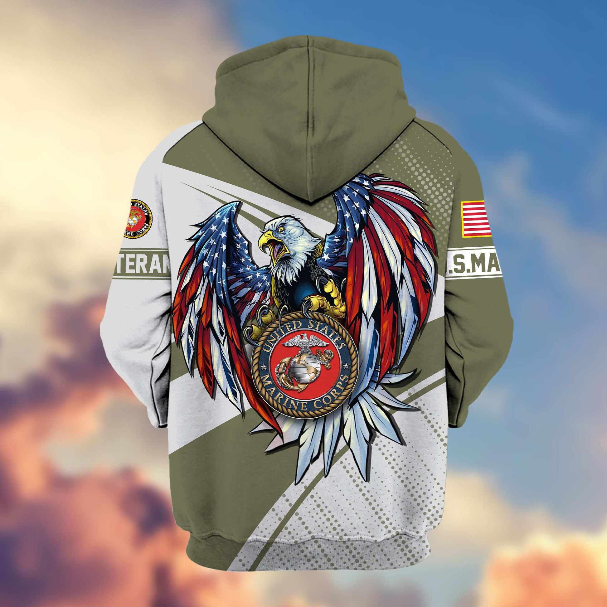 Premium USMC Veteran Zip Hoodie VPVC605611, Gifts For Marine Veteran