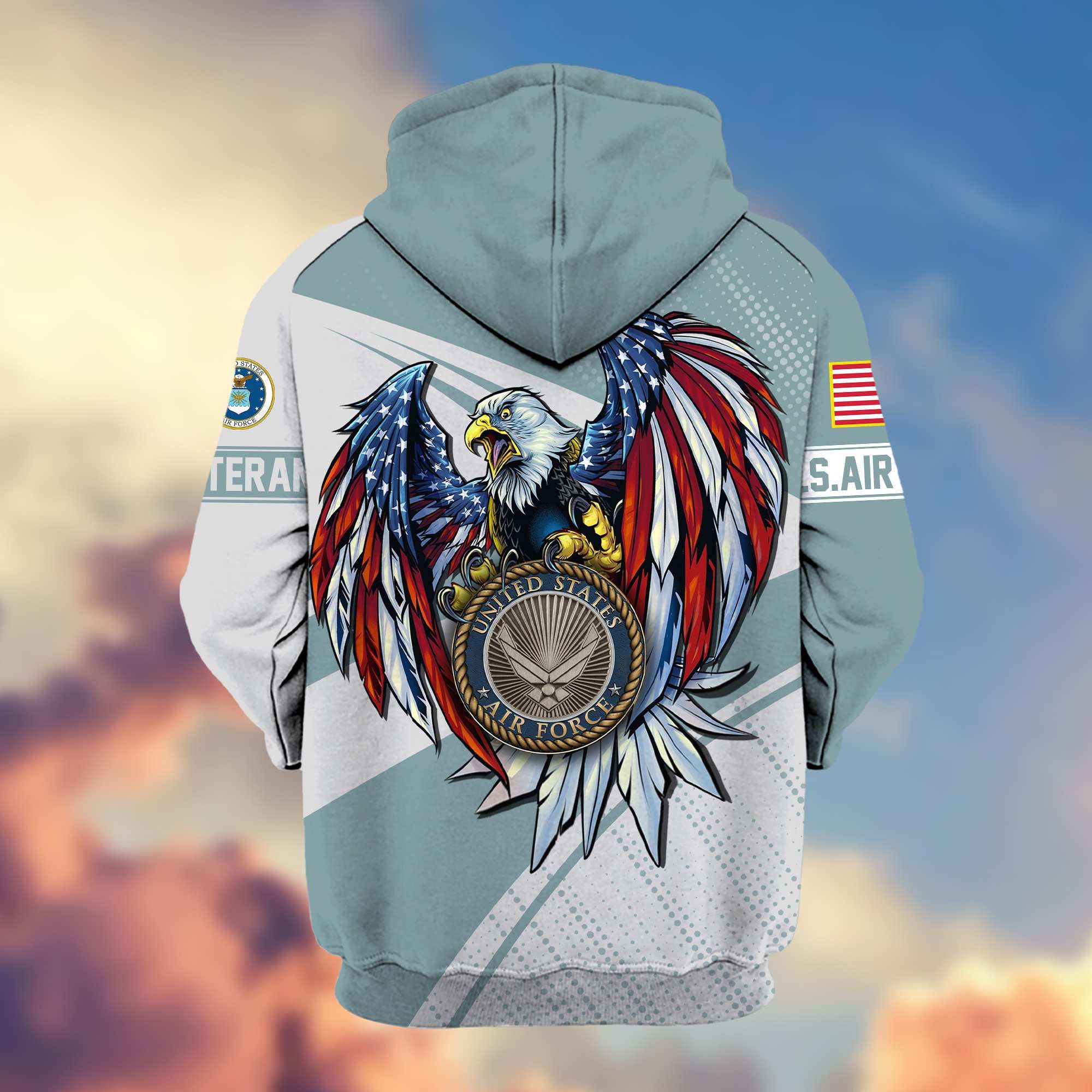 Premium USAF Veteran Zip Hoodie VPVC605612, Gifts For Air Force Veteran