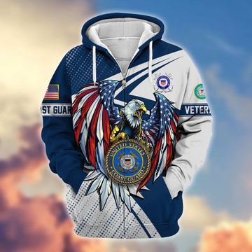 Premium USCG Veteran Zip Hoodie VPVC605605, Gifts For Coast Guard Veteran