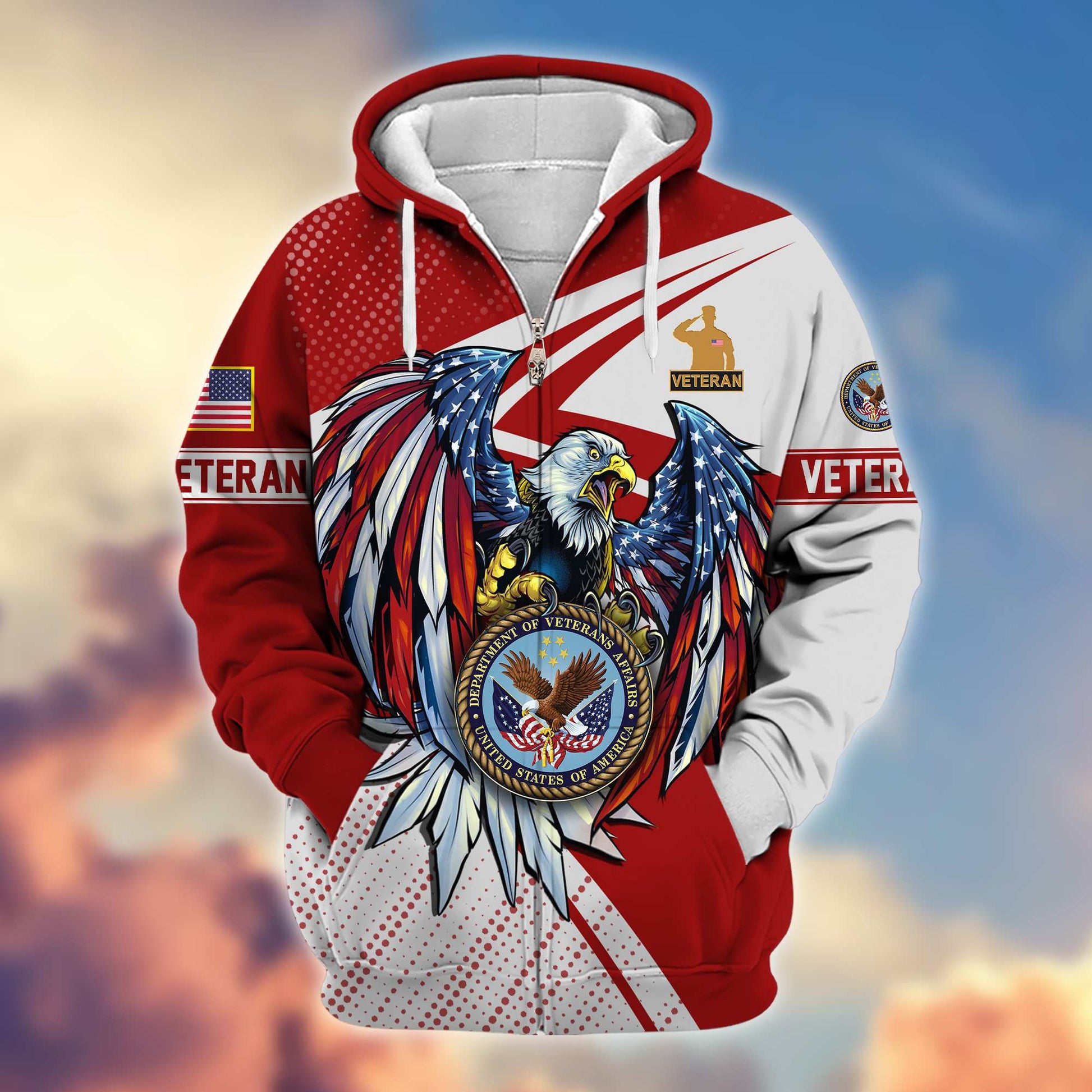 Premium US Veteran Zip Hoodie VPVC605607, Gifts For US Veteran