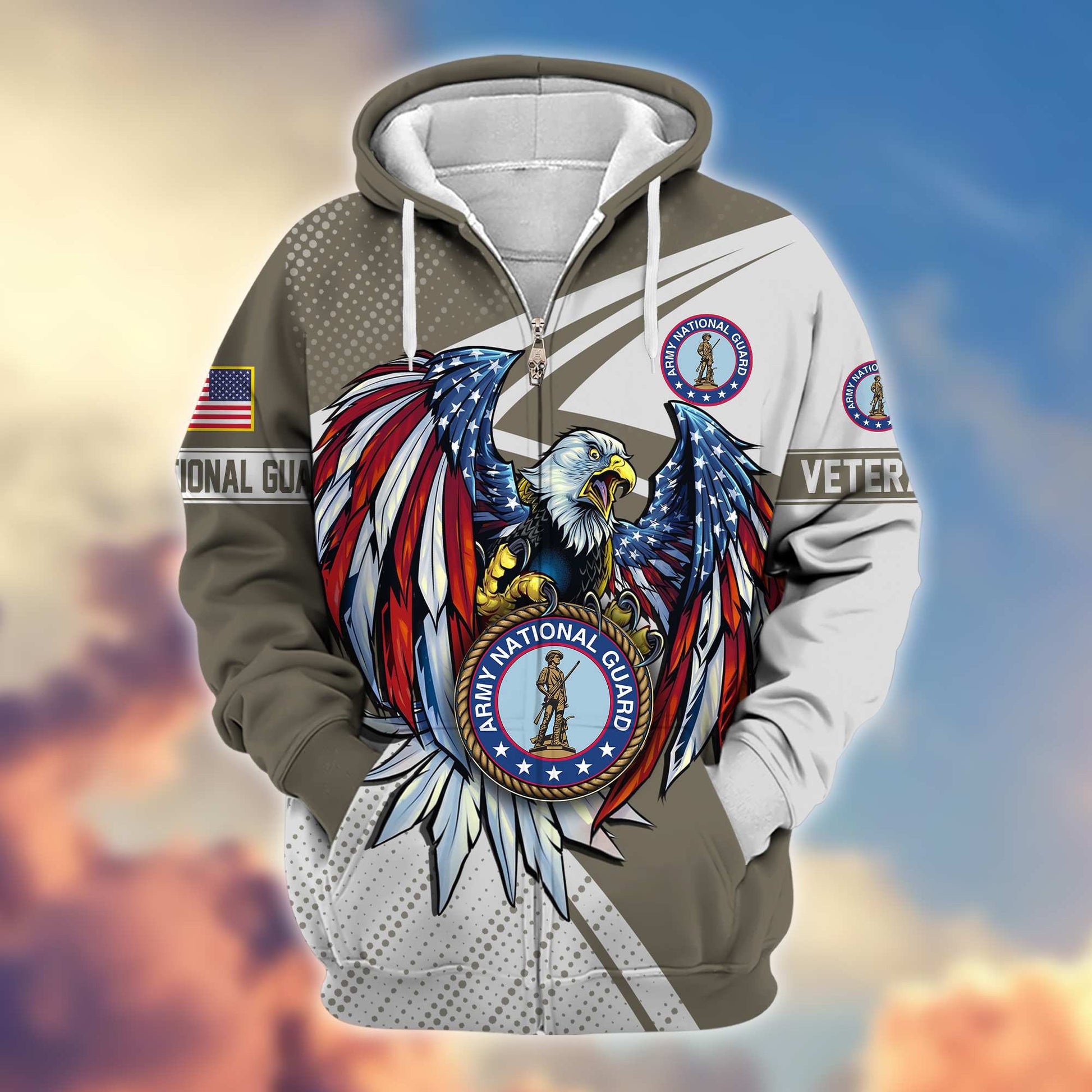 Premium Army National Guard Zip Hoodie VPVC605608, Gifts For Army National Guard Veteran