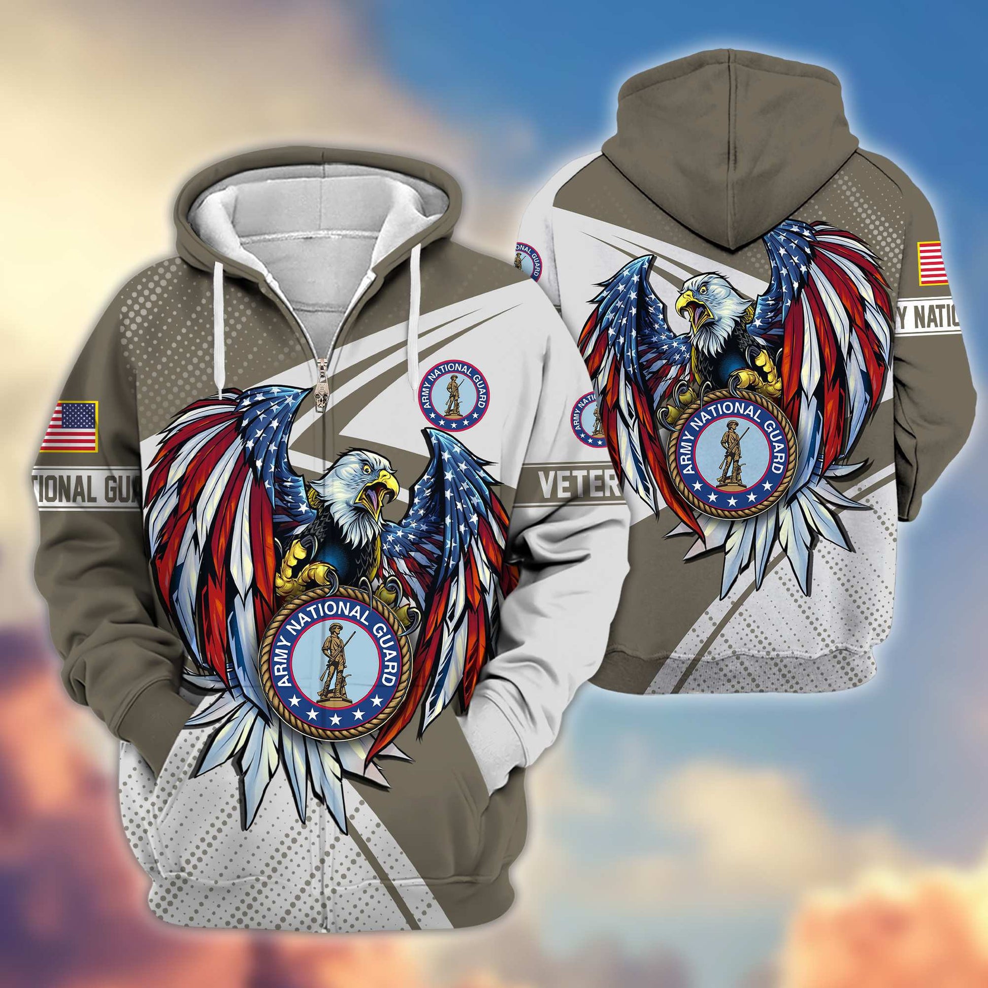 Premium Army National Guard Zip Hoodie VPVC605608, Gifts For Army National Guard Veteran