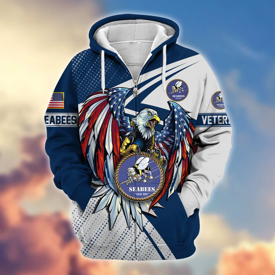 Premium US Seabees Zip Hoodie VPVC605609, Gifts For Seabees Veteran