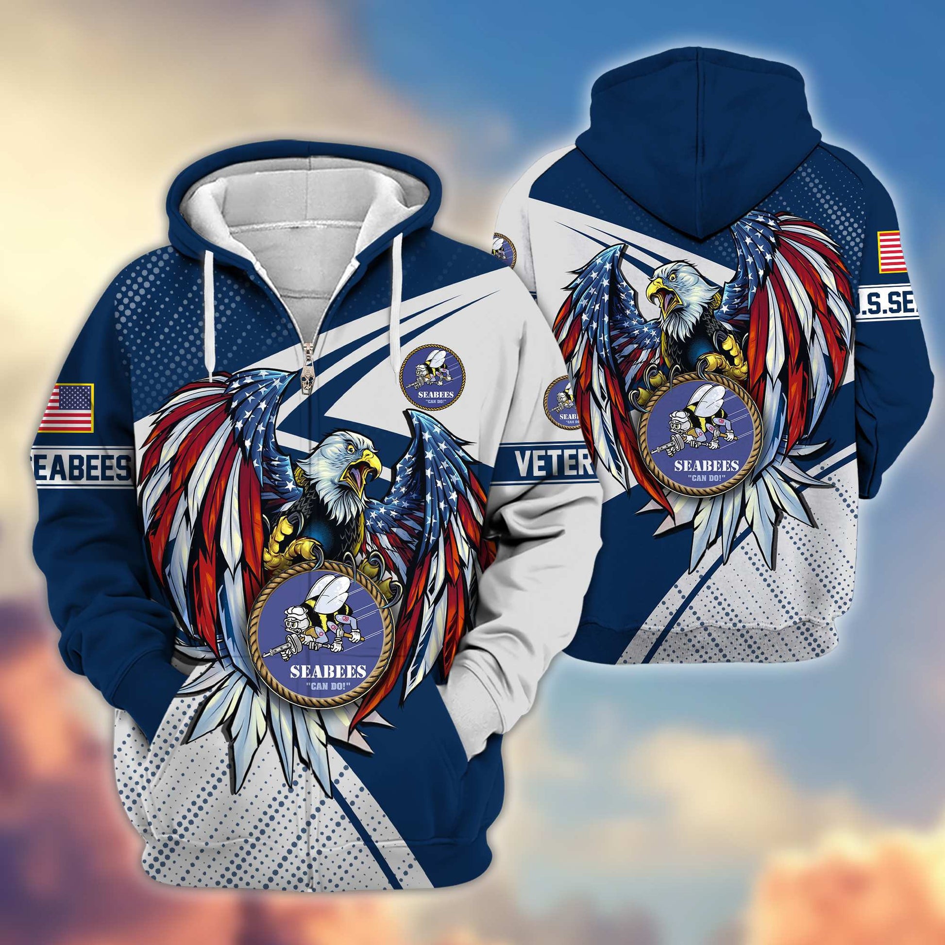 Premium US Seabees Zip Hoodie VPVC605609, Gifts For Seabees Veteran