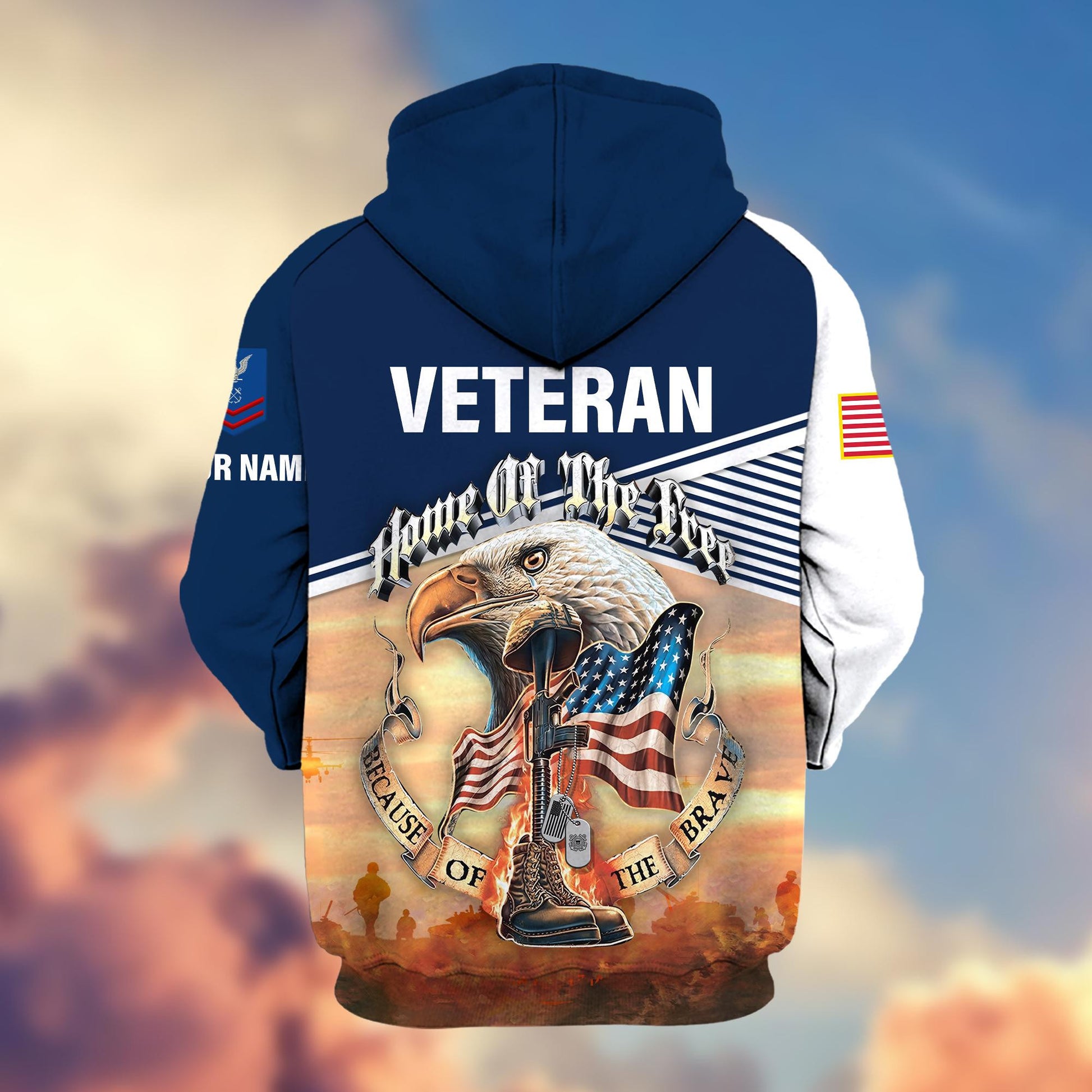 Premium Custom Name, Rank, USCG Veteran Zip Hoodie VPVC605705, Gifts For Coast Guard Veteran
