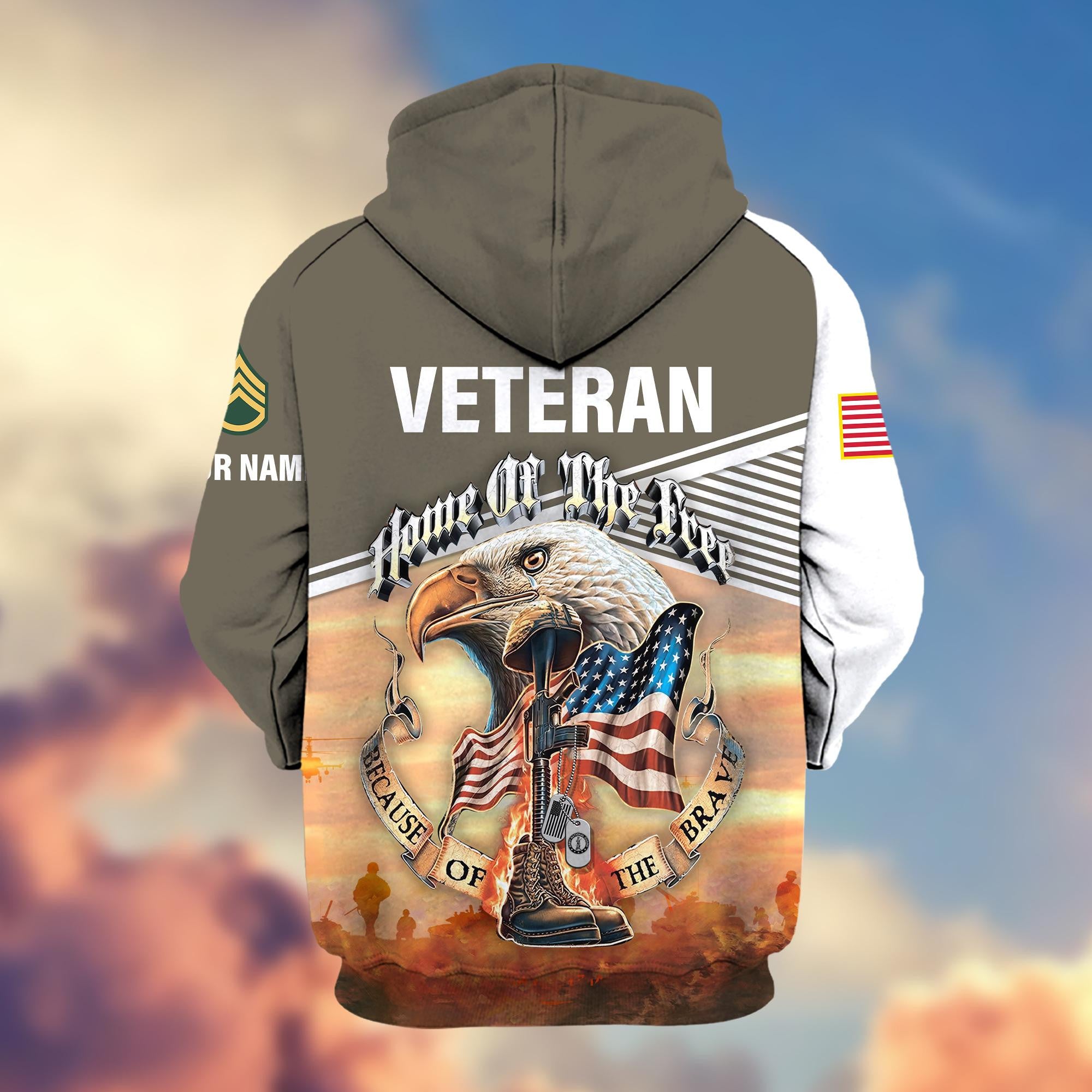 Premium Custom Name, Rank, Army National Guard Veteran Zip Hoodie VPVC605708, Gifts For Army National Guard Veteran