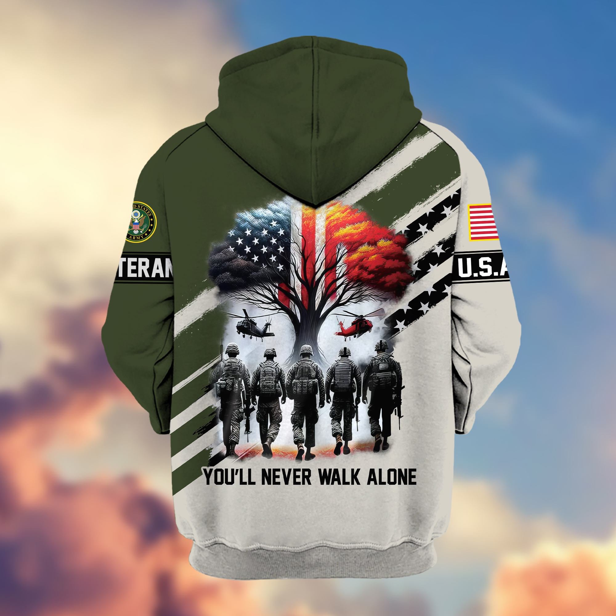 Premium US Army Veteran Zip Hoodie VPVC605810, Gifts For Army Veteran