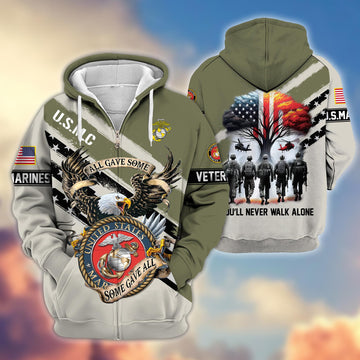 Premium USMC Veteran Zip Hoodie VPVC605811, Gifts For Marine Veteran
