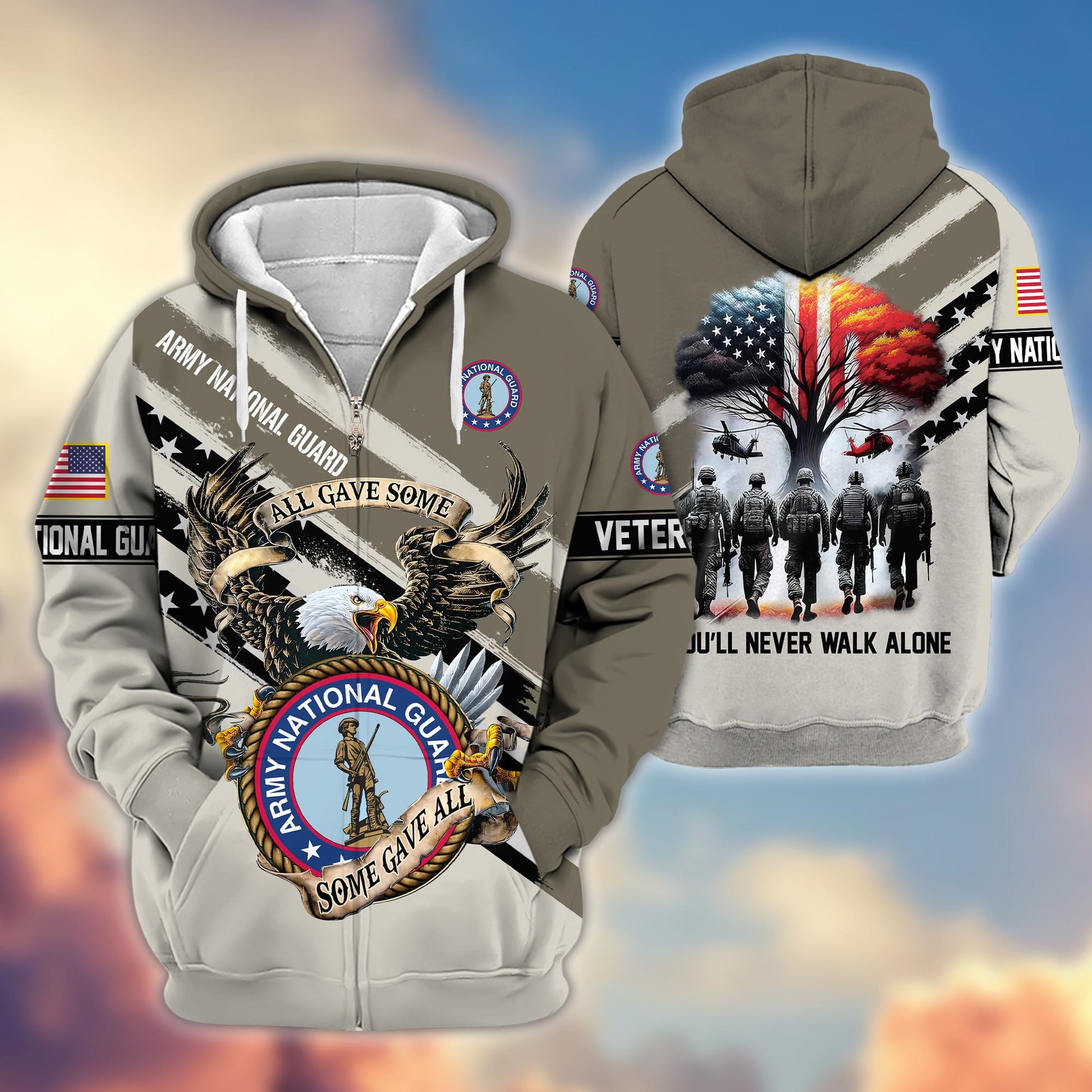 Premium Army National Guard Zip Hoodie VPVC605808, Gifts For Army National Guard Veteran