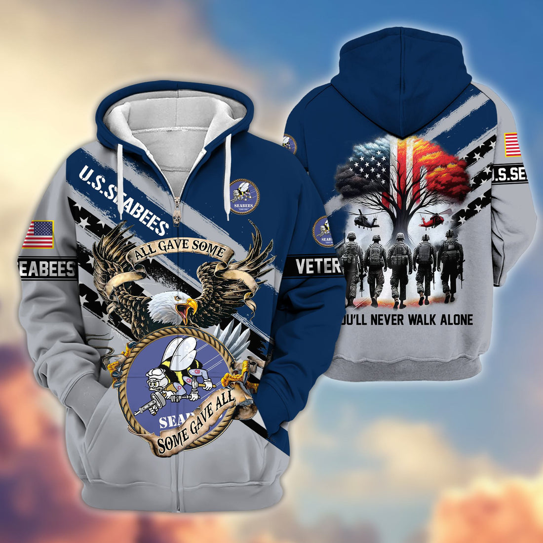 Premium US Seabees Zip Hoodie VPVC605809, Gifts For Seabees Veteran