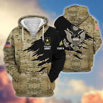 Premium US Army Veteran Zip Hoodie VPVC605901, Gifts For Army Veteran