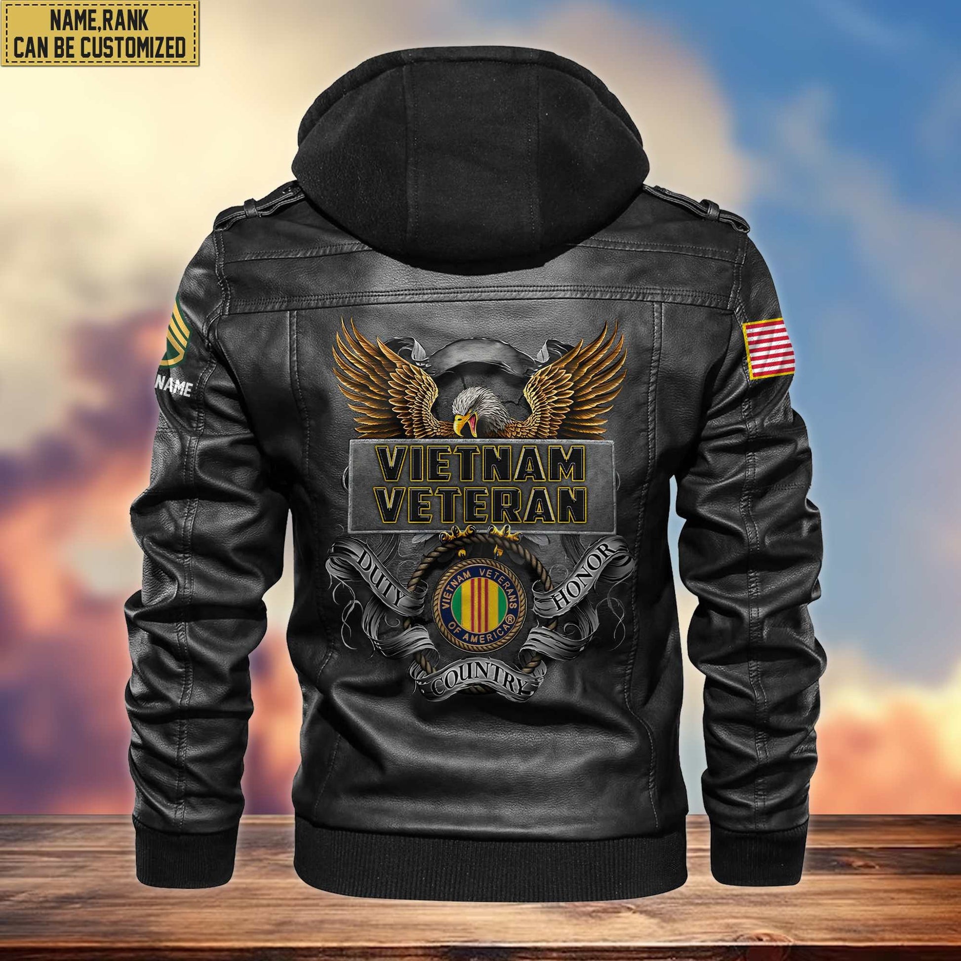 Premium Vietnam Veteran Leather Jacket VPVC701206, Custom Name, Rank, Gifts For Vietnam Veteran