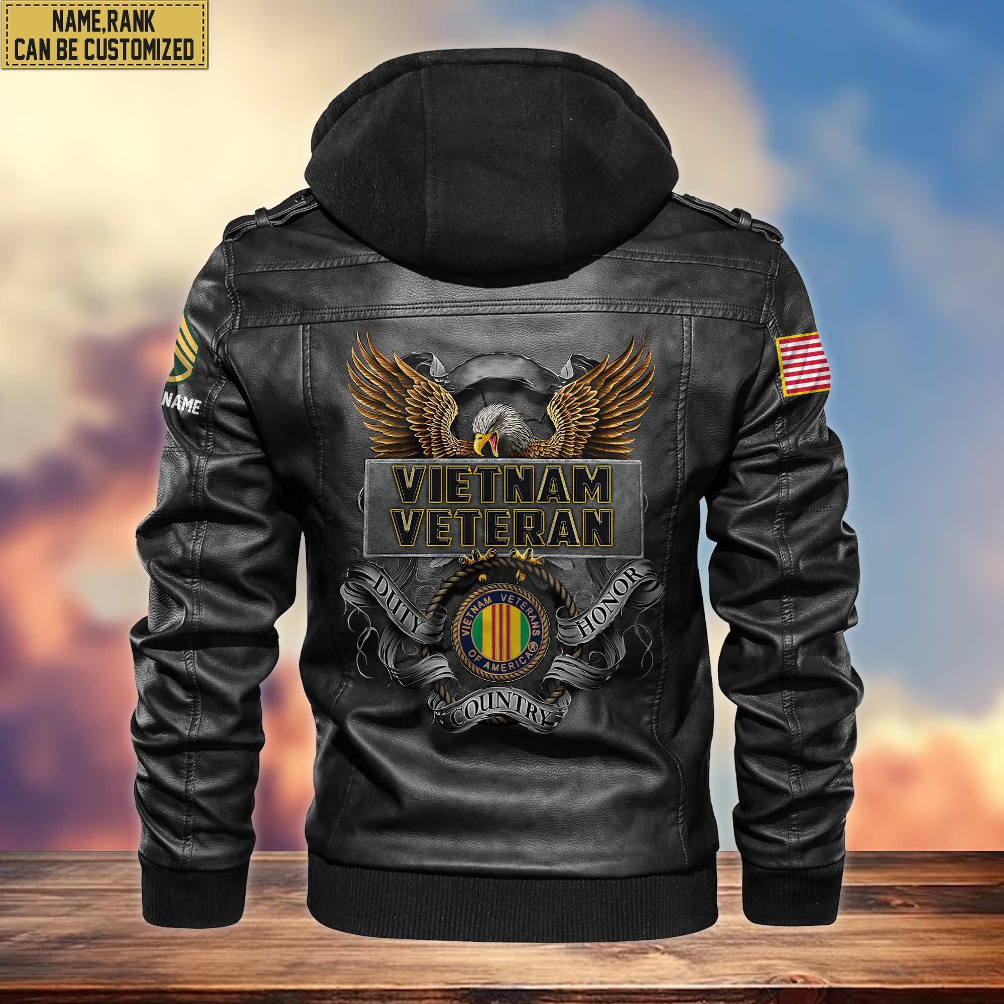 Premium Vietnam Veteran Leather Jacket VPVC701206, Custom Name, Rank, Gifts For Vietnam Veteran