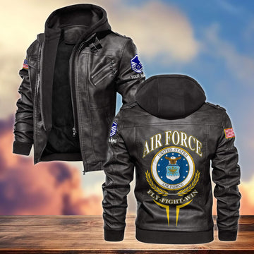 Premium USAF Leather Jacket VPVC701304, Custom Name, Rank, Gifts For Air Force Veteran
