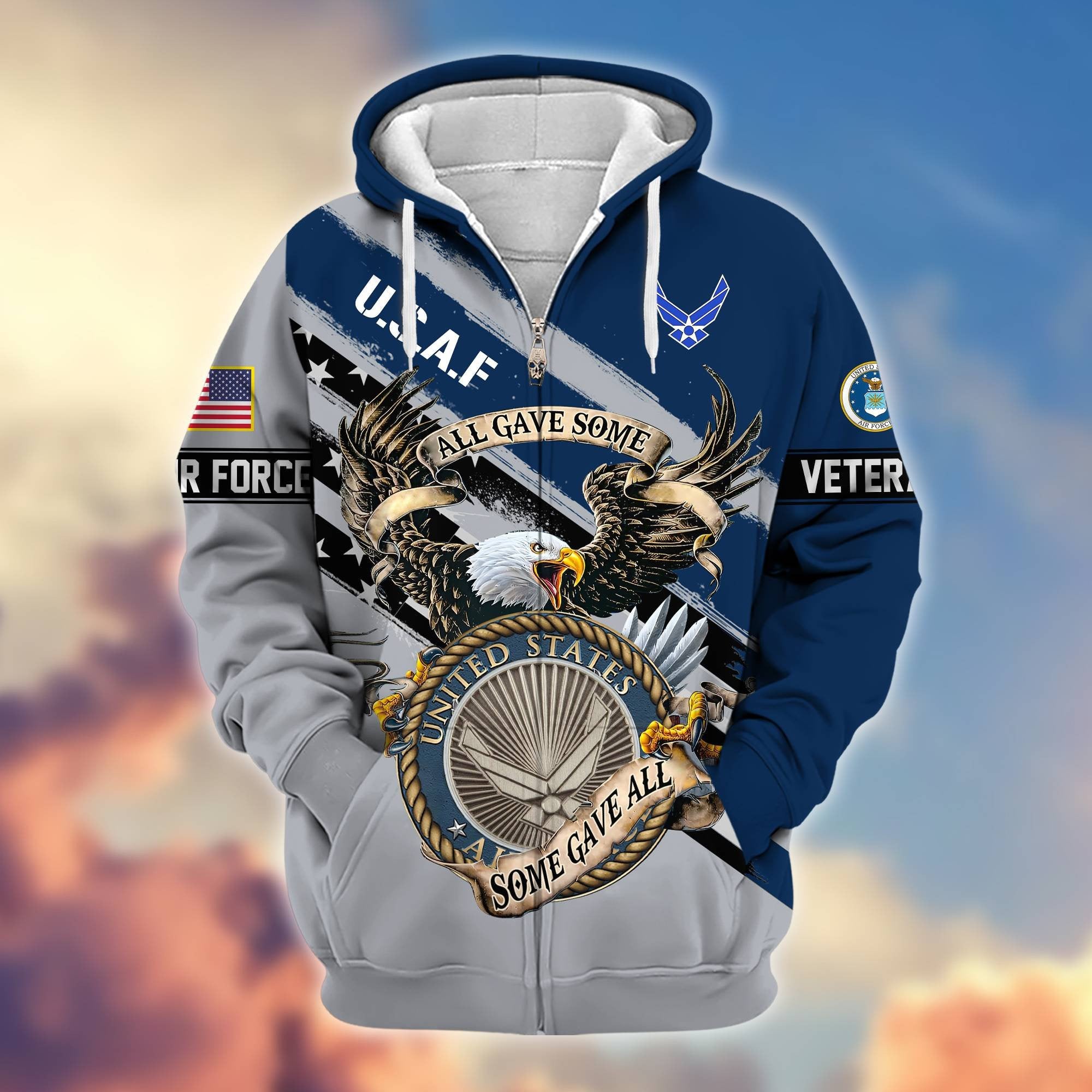 Premium All Gave Some Some Gave All US Veterans Zip Hoodie BPVC181001, Gifts For US Veterans, Gifts For Veterans Day