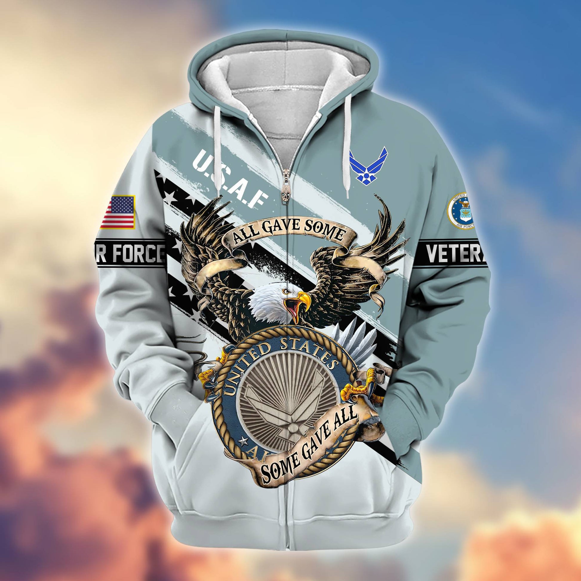 Premium All Gave Some Some Gave All US Veterans Zip Hoodie BPVC181001, Gifts For US Veterans, Gifts For Veterans Day