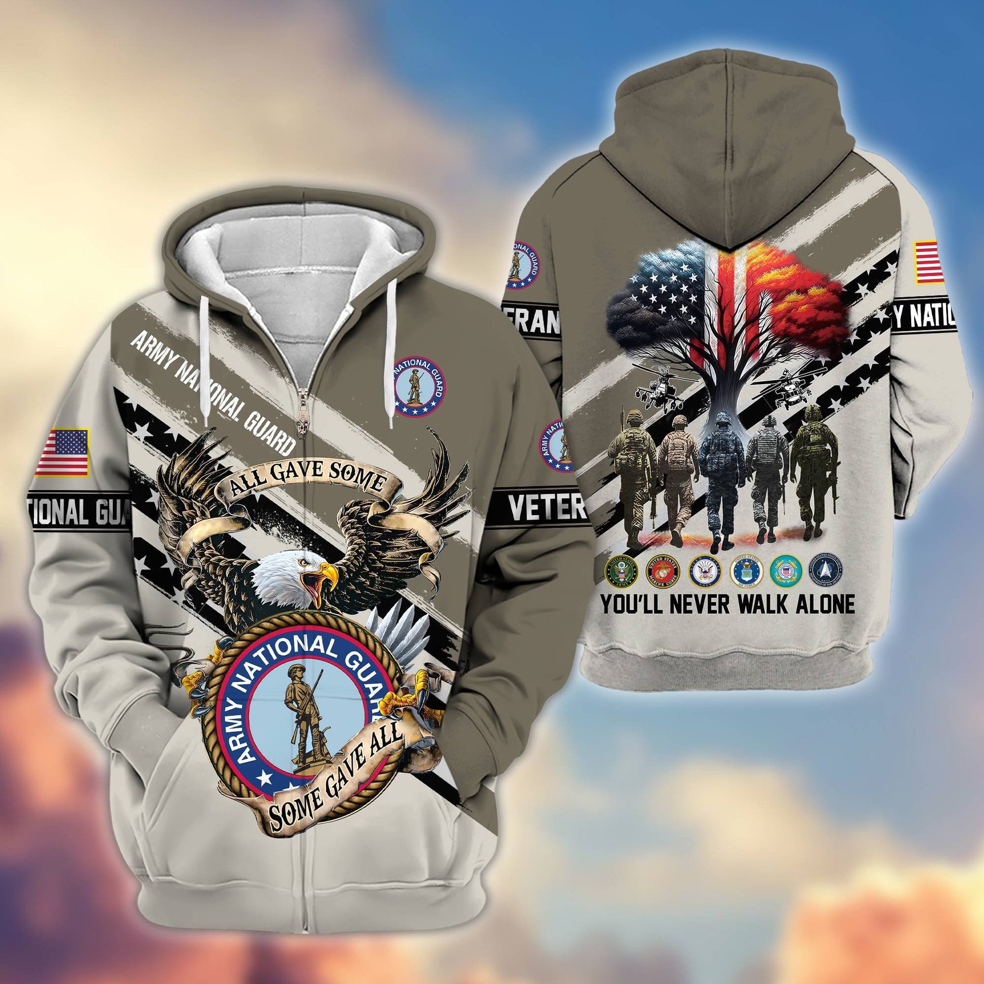 Premium All Gave Some Some Gave All US Veterans Zip Hoodie BPVC181001, Gifts For US Veterans, Gifts For Veterans Day