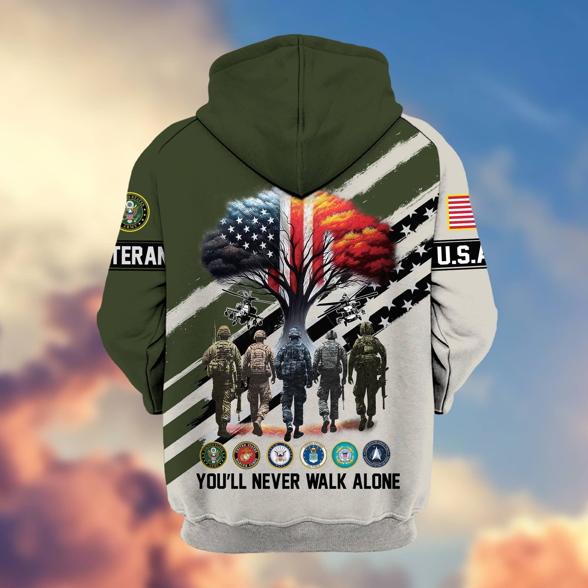 Premium All Gave Some Some Gave All US Veterans Zip Hoodie BPVC181001, Gifts For US Veterans, Gifts For Veterans Day
