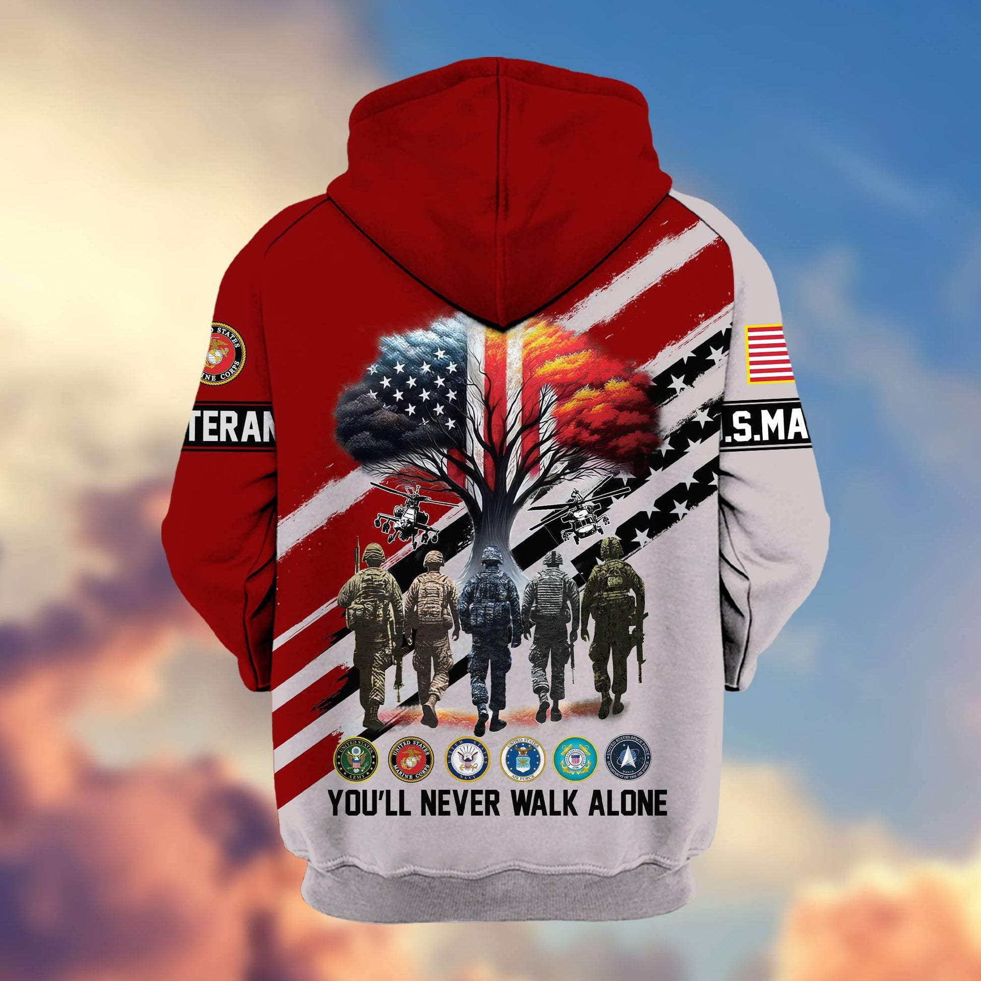 Premium All Gave Some Some Gave All US Veterans Zip Hoodie BPVC181001, Gifts For US Veterans, Gifts For Veterans Day