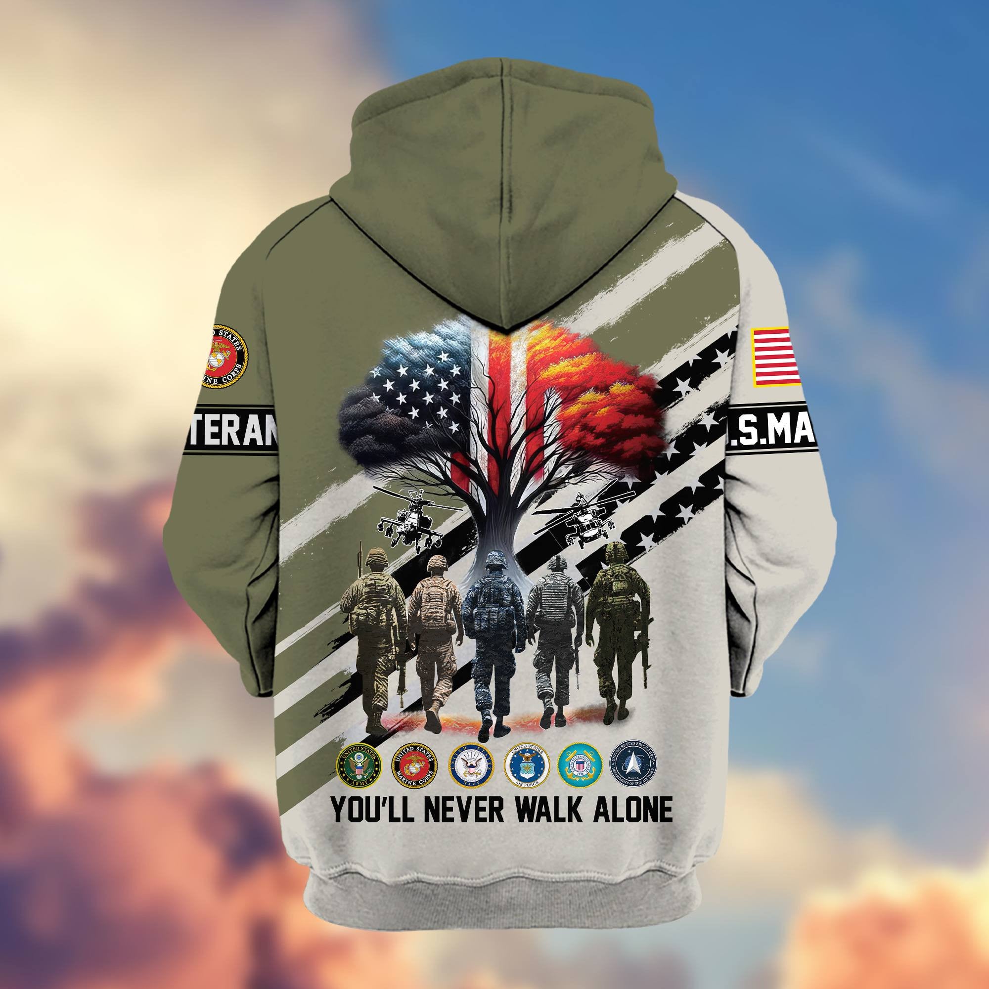 Premium All Gave Some Some Gave All US Veterans Zip Hoodie BPVC181001, Gifts For US Veterans, Gifts For Veterans Day