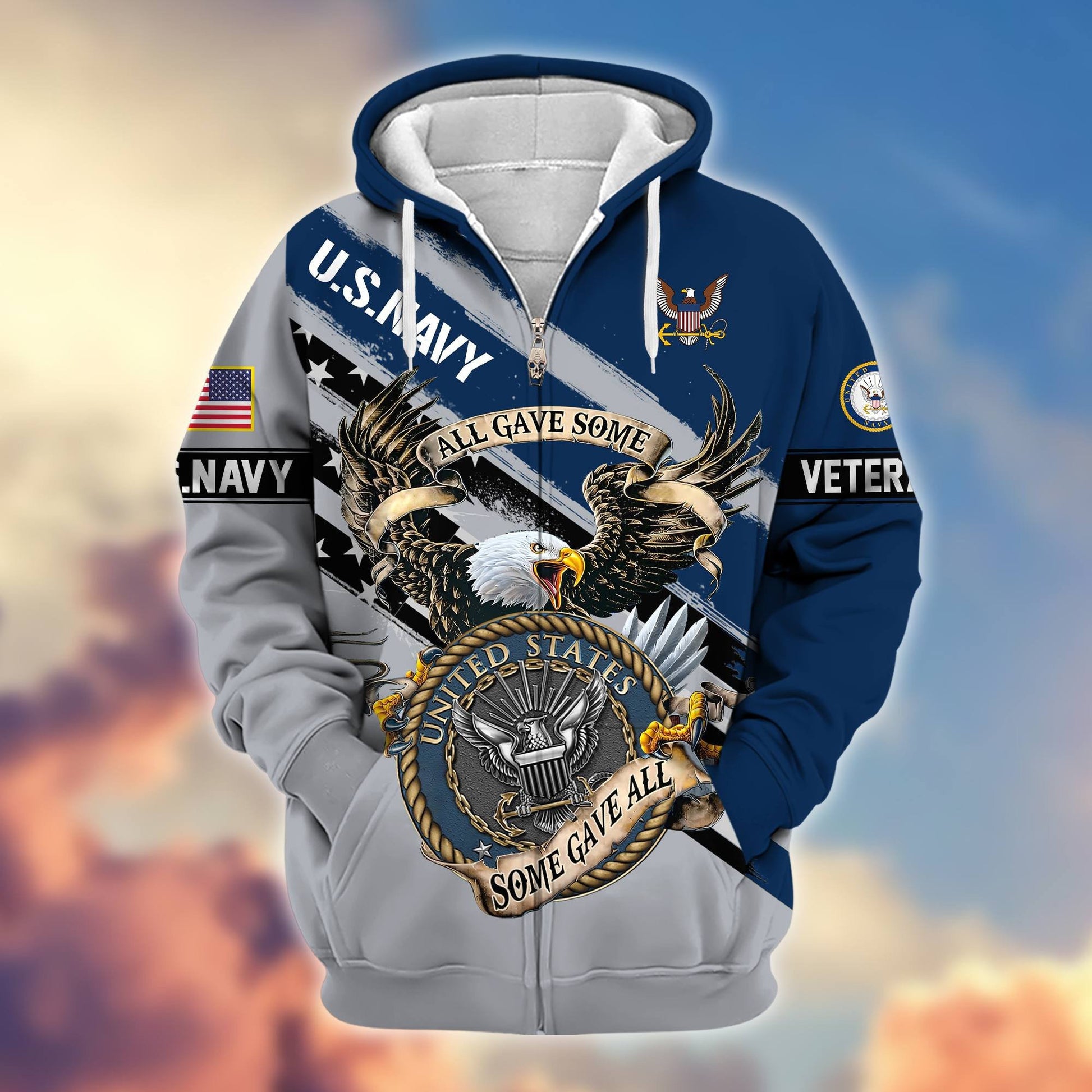 Premium All Gave Some Some Gave All US Veterans Zip Hoodie BPVC181001, Gifts For US Veterans, Gifts For Veterans Day