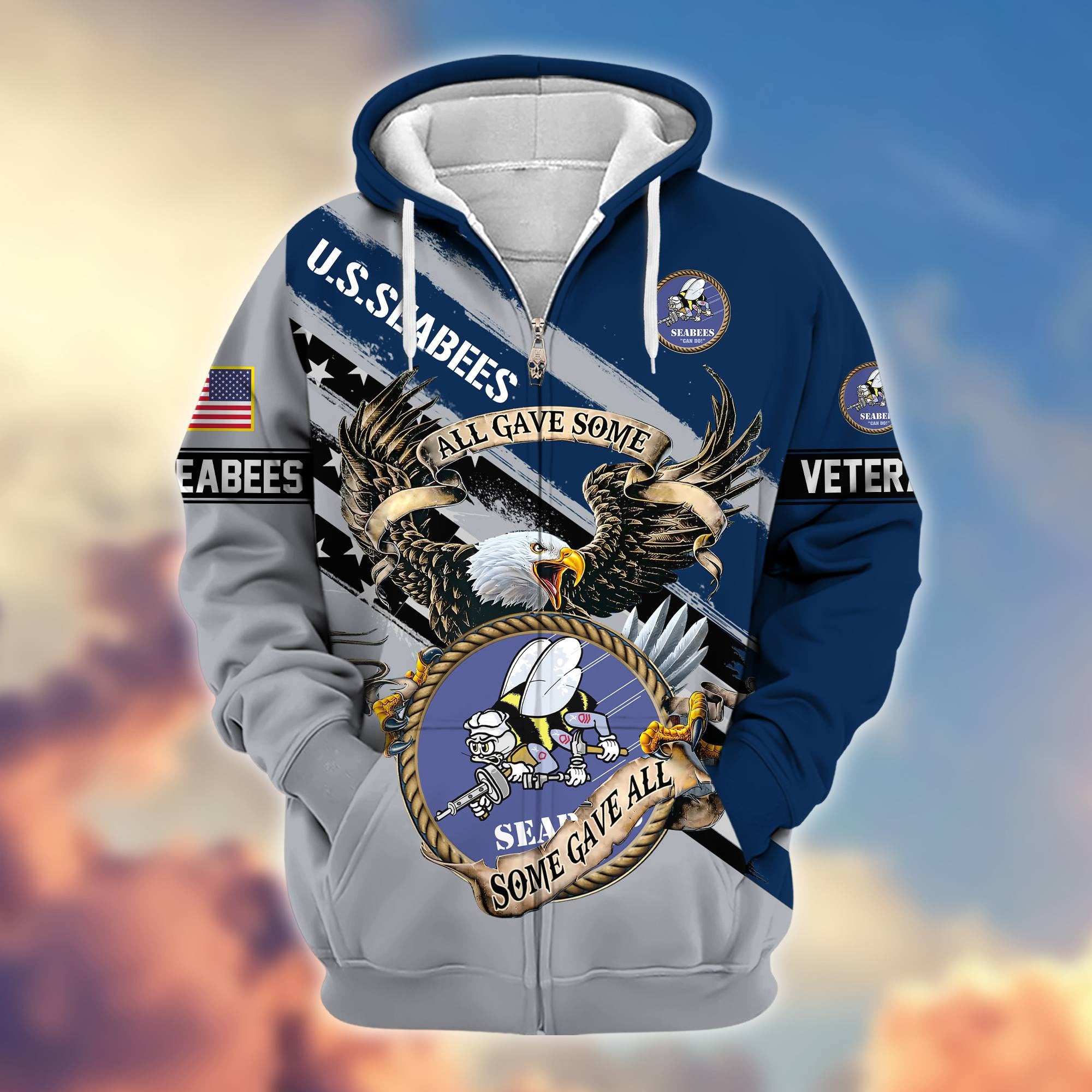 Premium All Gave Some Some Gave All US Veterans Zip Hoodie BPVC181001, Gifts For US Veterans, Gifts For Veterans Day