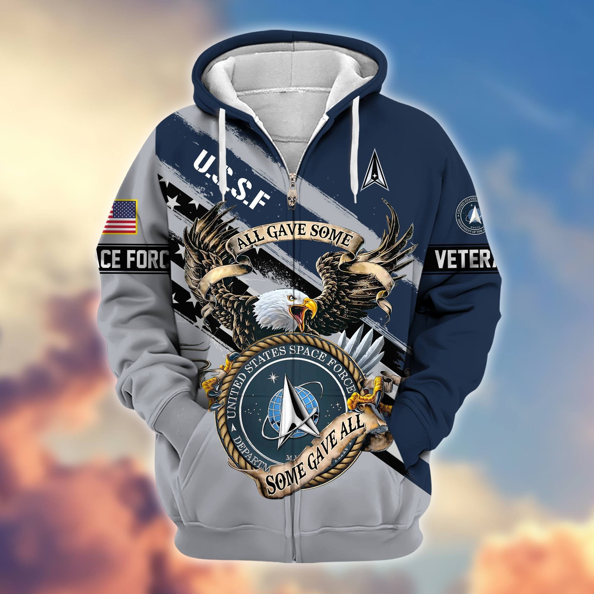 Premium All Gave Some Some Gave All US Veterans Zip Hoodie BPVC181001, Gifts For US Veterans, Gifts For Veterans Day