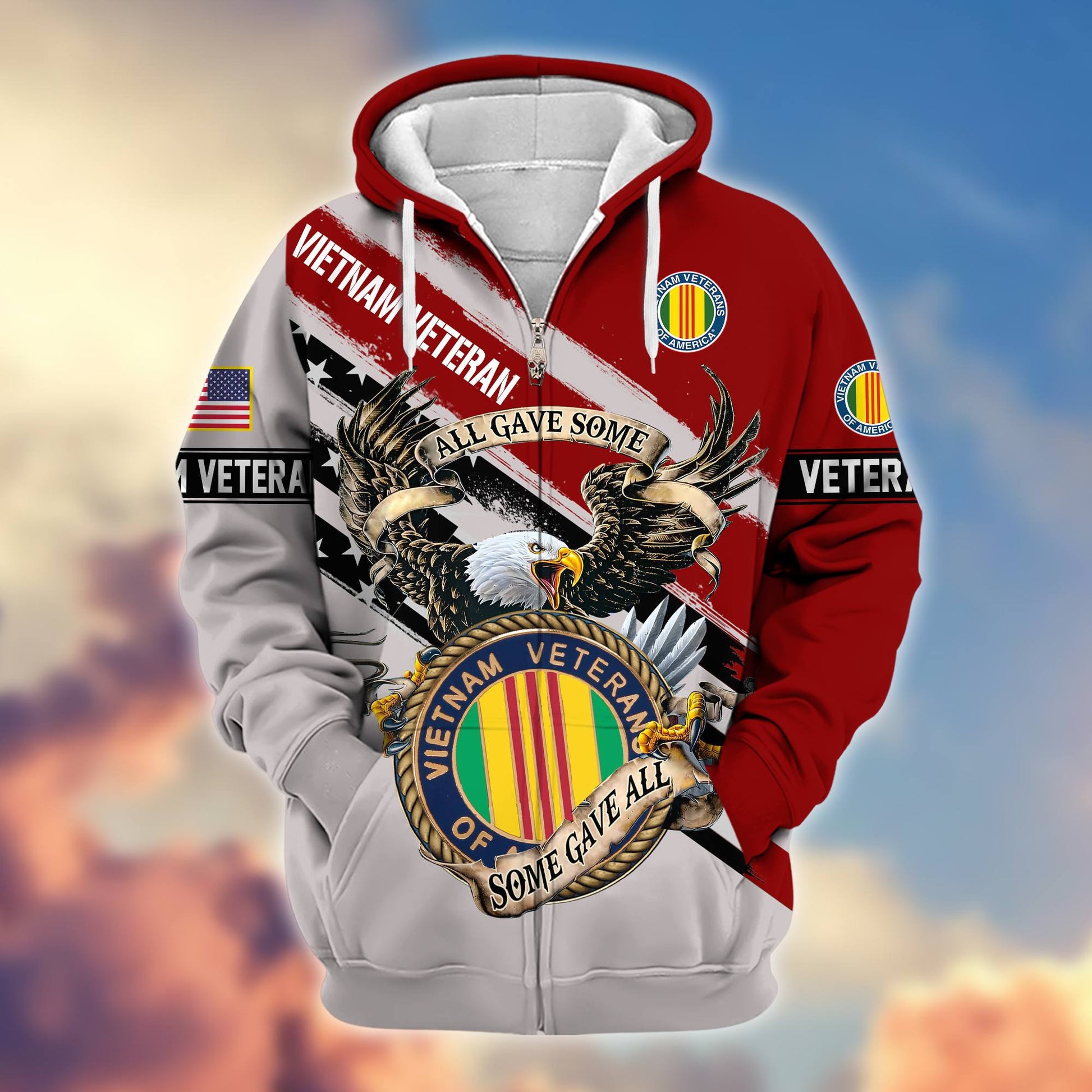 Premium All Gave Some Some Gave All US Veterans Zip Hoodie BPVC181001, Gifts For US Veterans, Gifts For Veterans Day