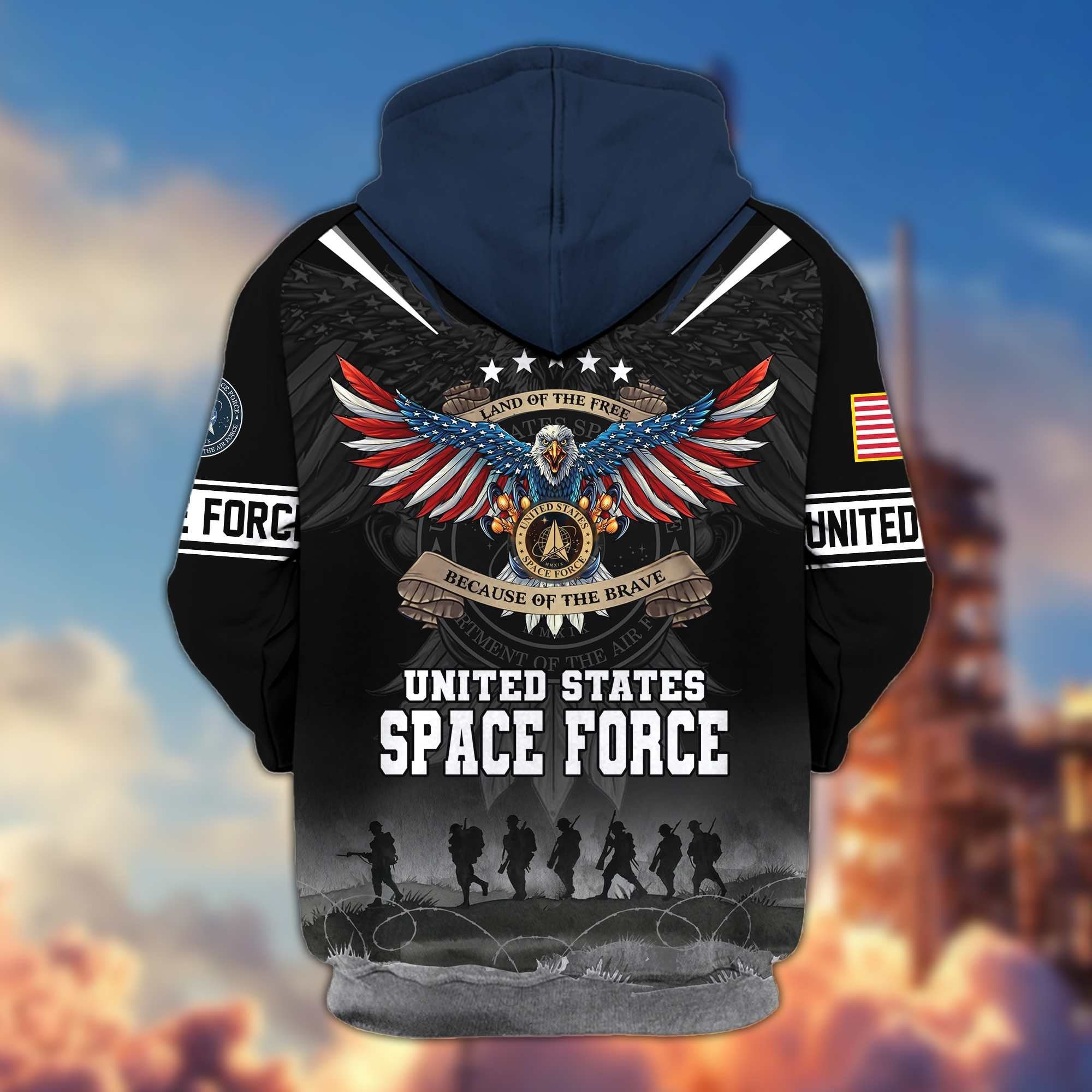 Premium United States Space Force Active Duty Zip Hoodie BPVC211011