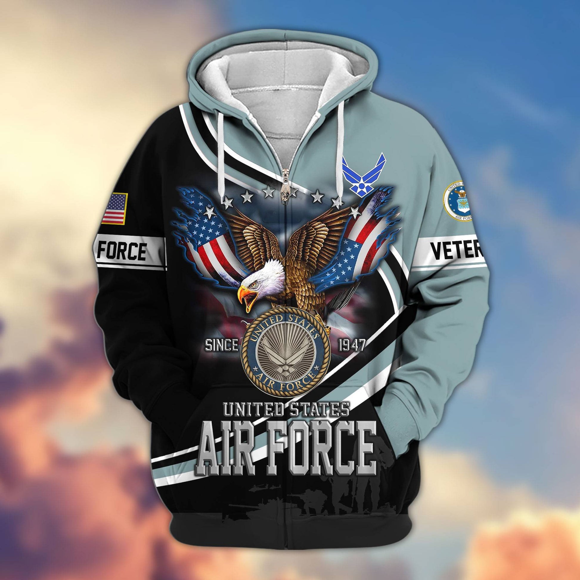 Premium US Veterans Zip Hoodie APHN211012, Gifts For US Veterans