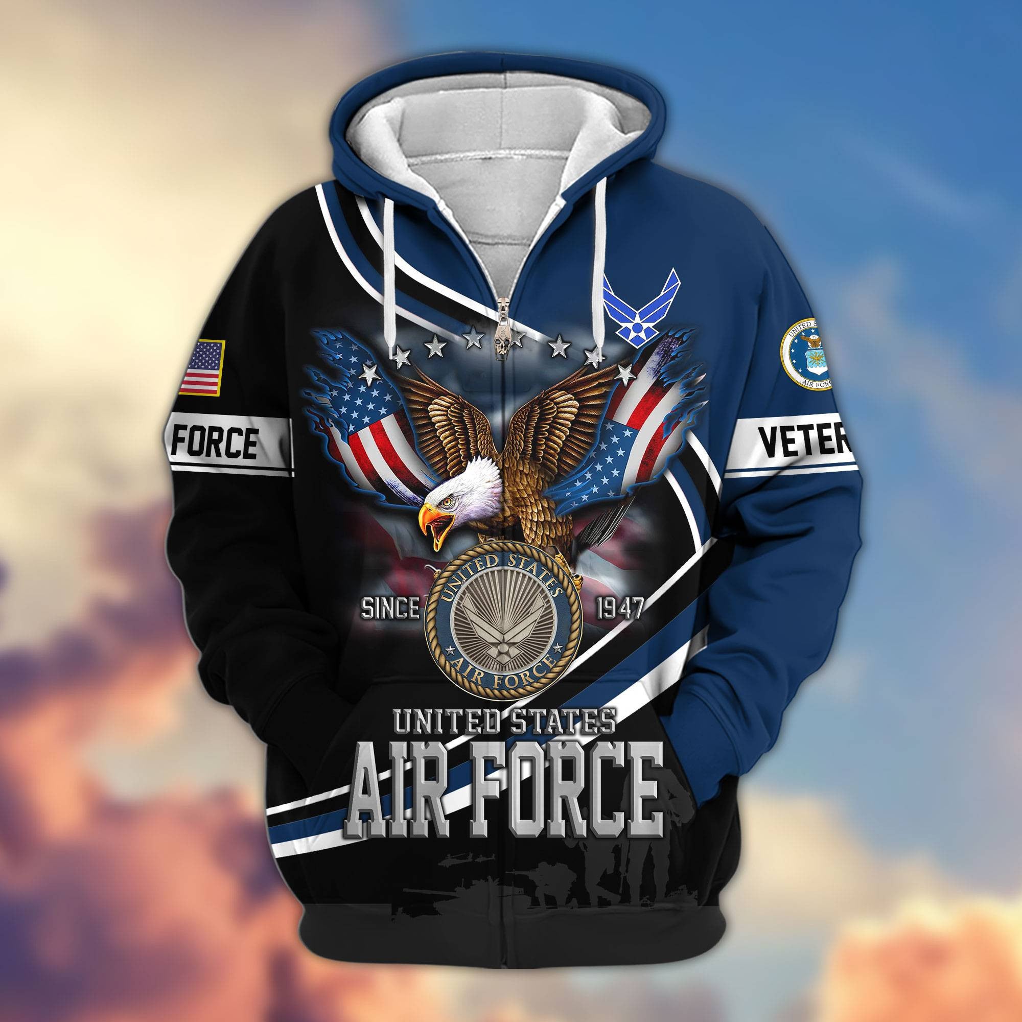 Premium US Veterans Zip Hoodie APHN211012, Gifts For US Veterans