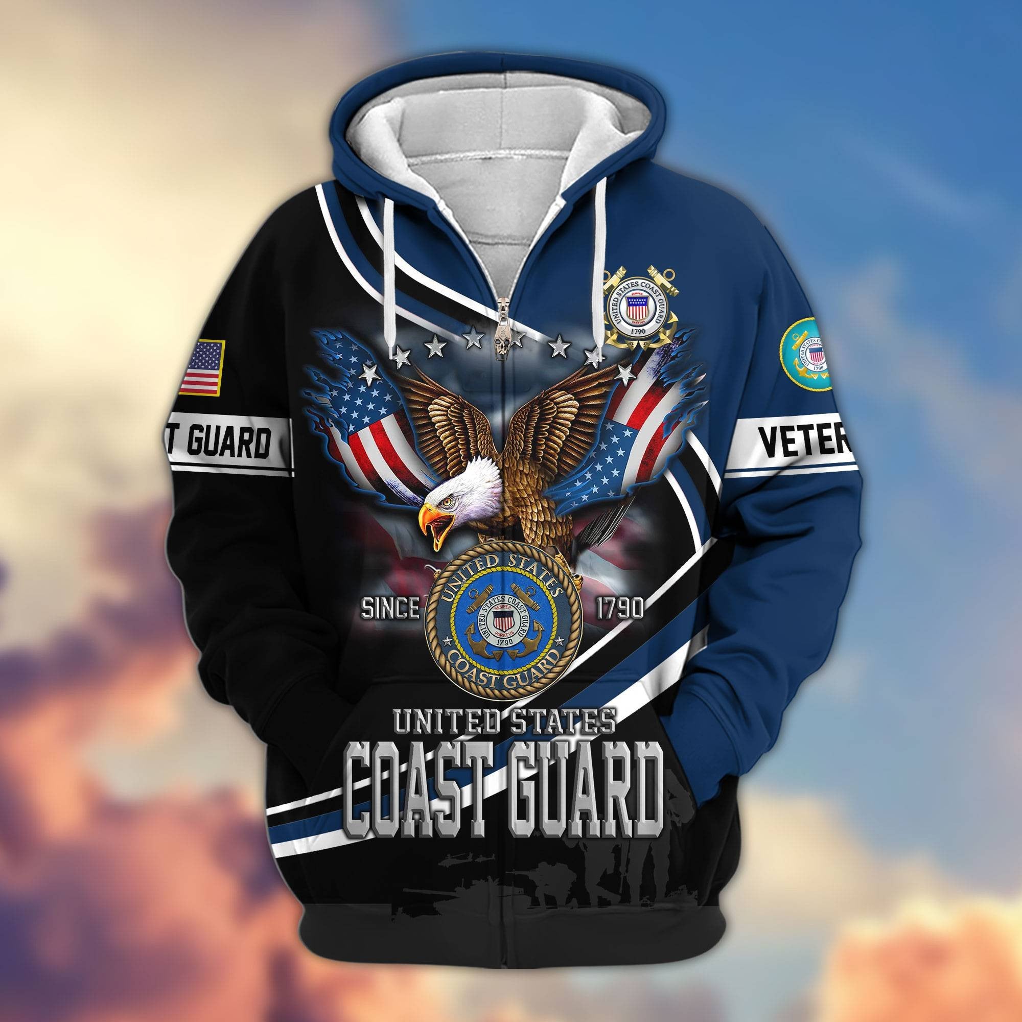 Premium US Veterans Zip Hoodie APHN211012, Gifts For US Veterans