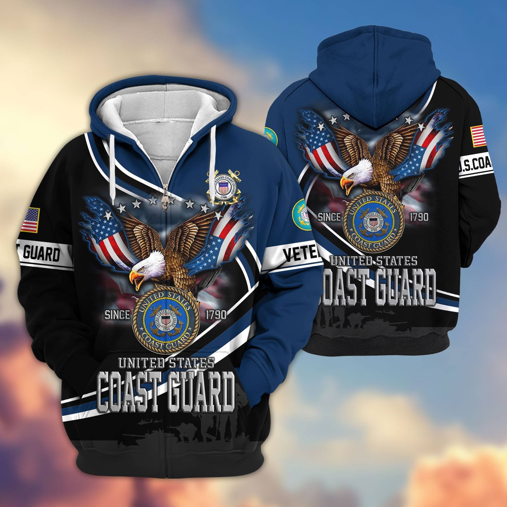 Premium US Veterans Zip Hoodie APHN211012, Gifts For US Veterans