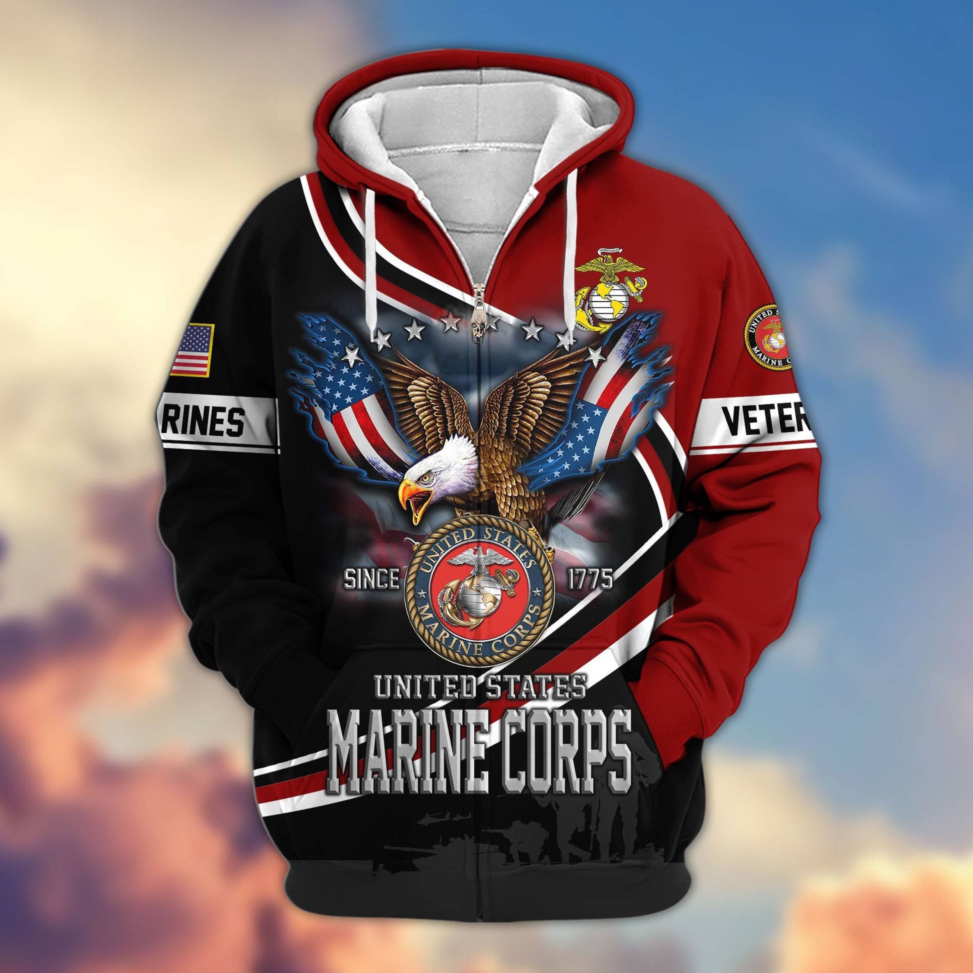 Premium US Veterans Zip Hoodie APHN211012, Gifts For US Veterans