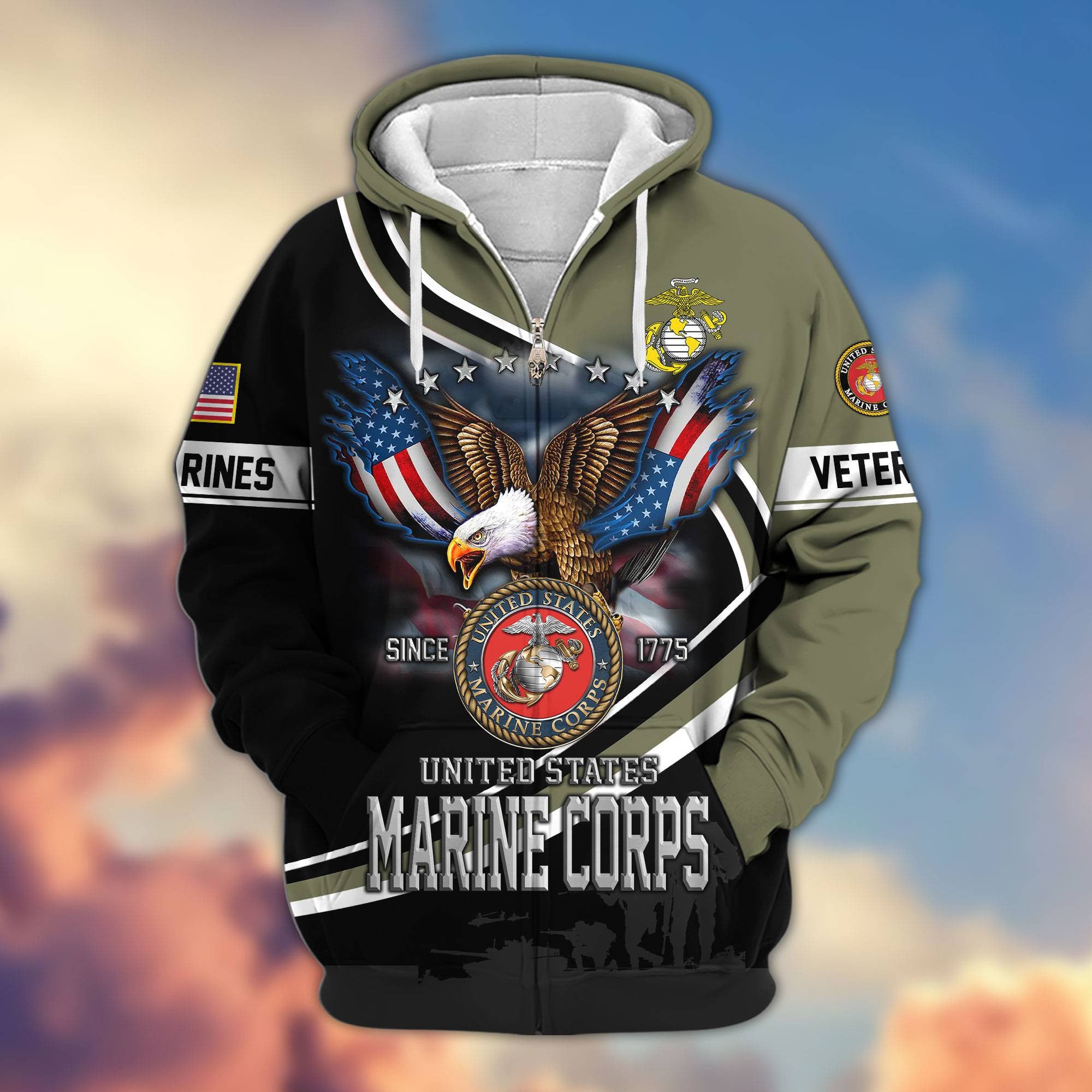 Premium US Veterans Zip Hoodie APHN211012, Gifts For US Veterans