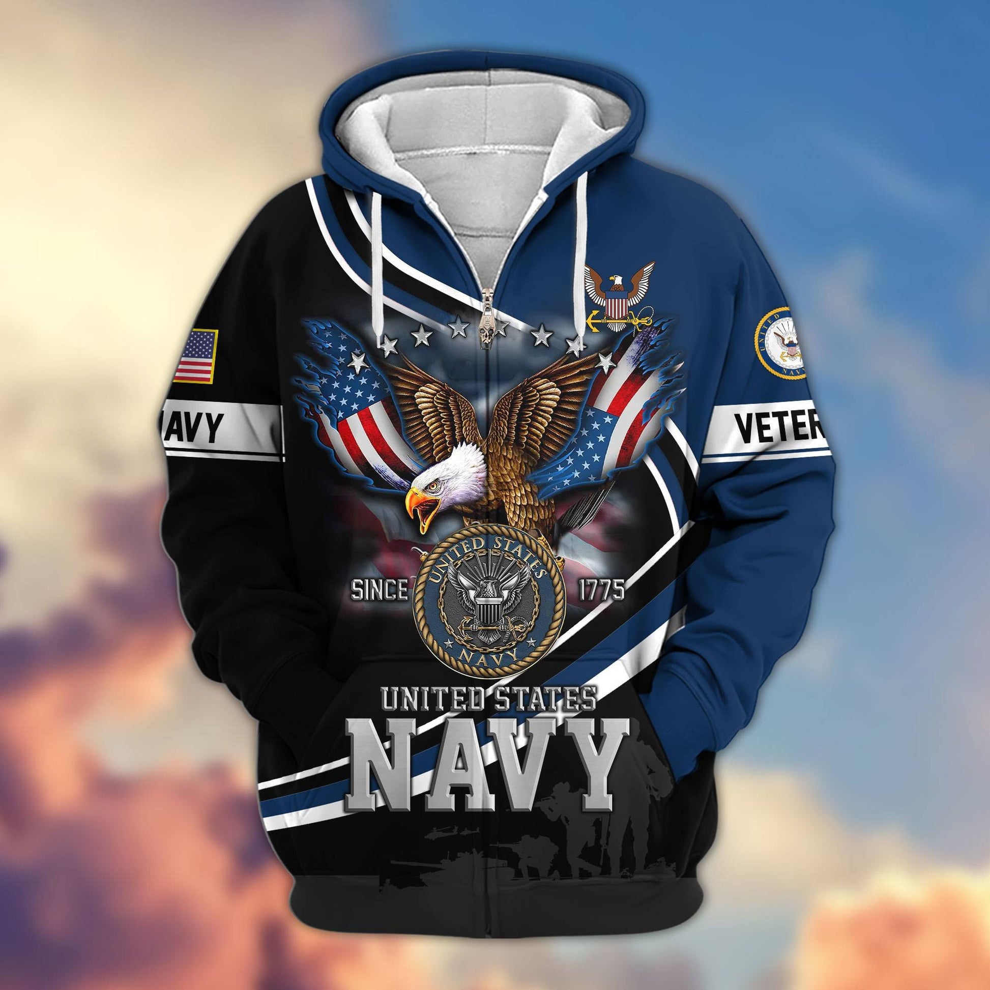 Premium US Veterans Zip Hoodie APHN211012, Gifts For US Veterans