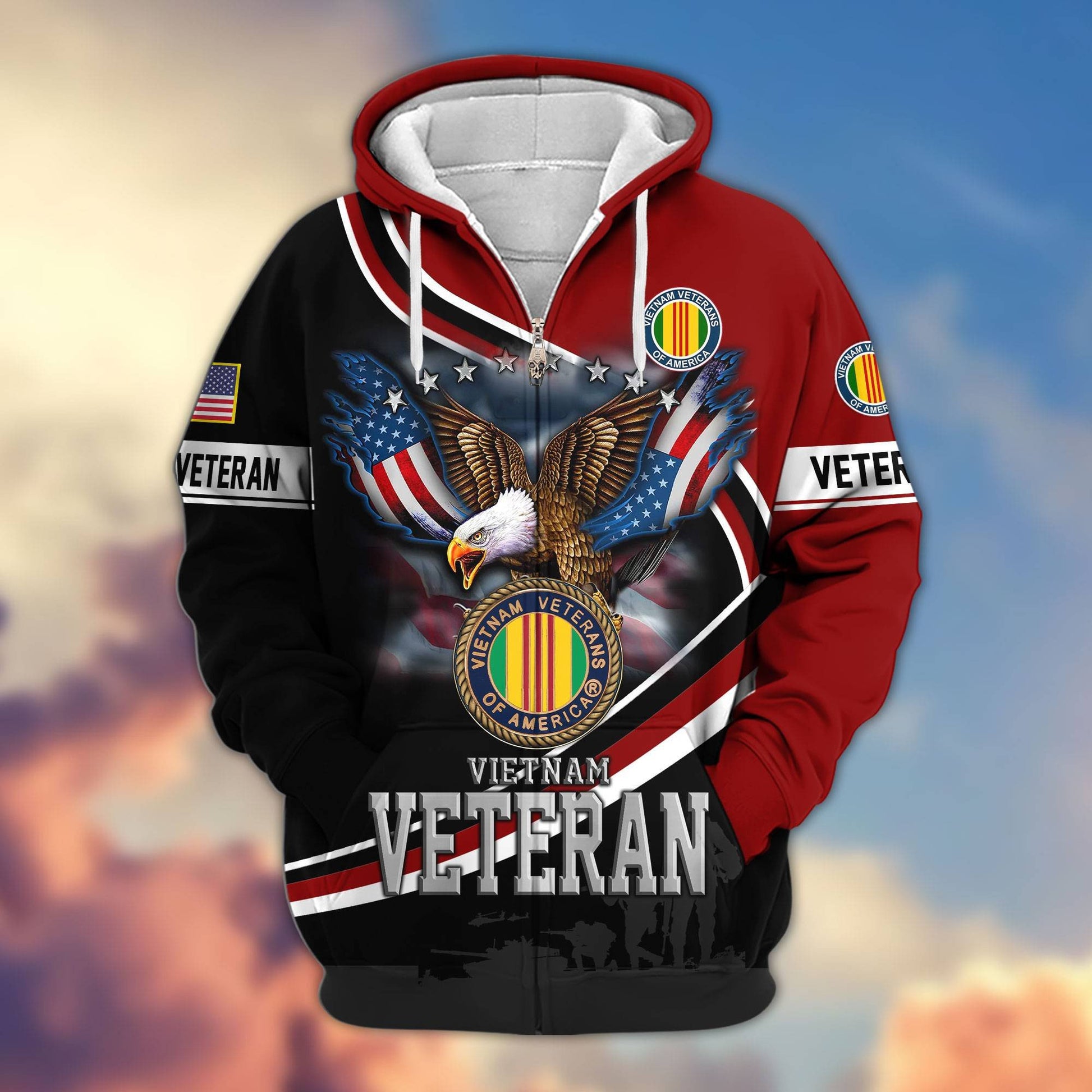 Premium US Veterans Zip Hoodie APHN211012, Gifts For US Veterans