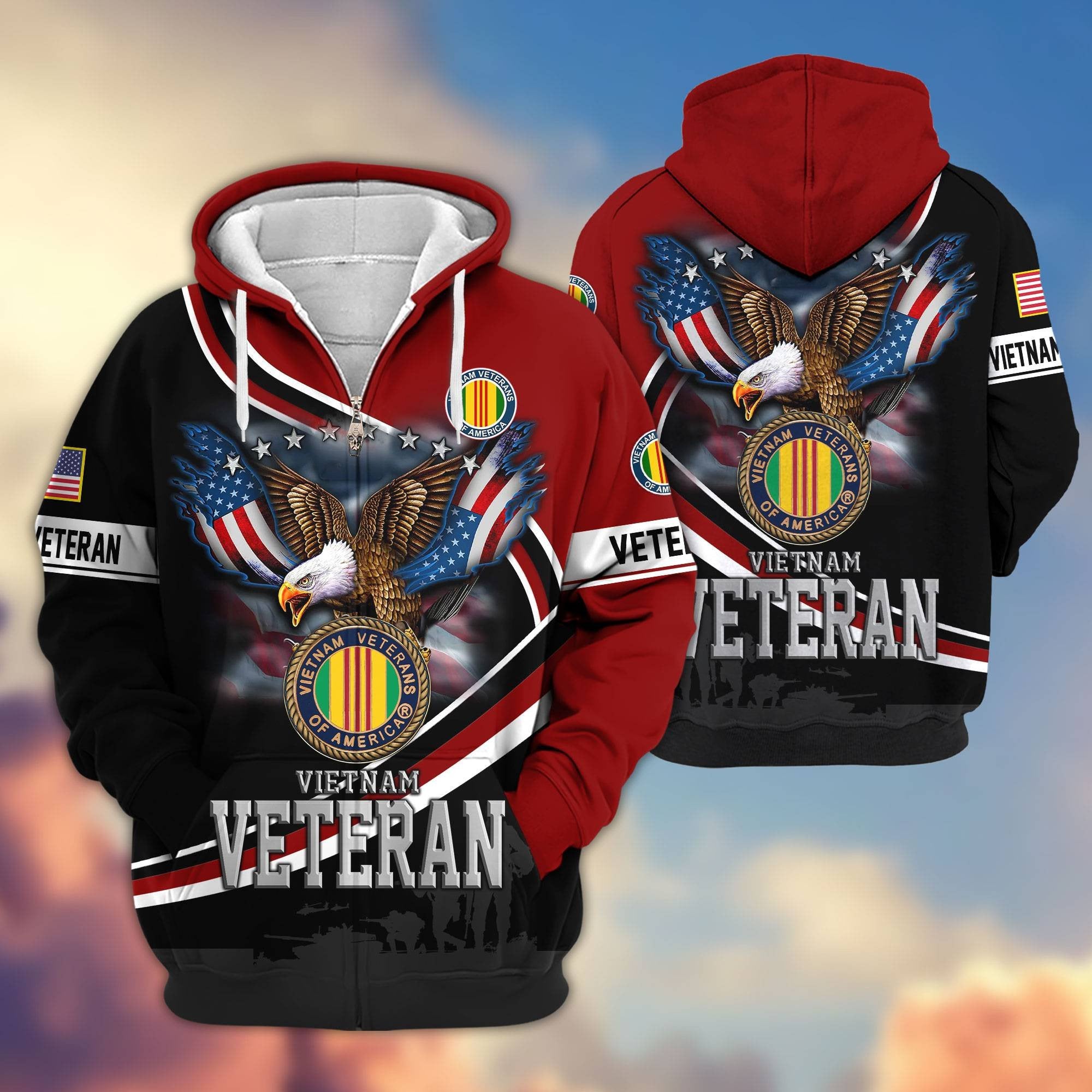 Premium US Veterans Zip Hoodie APHN211012, Gifts For US Veterans