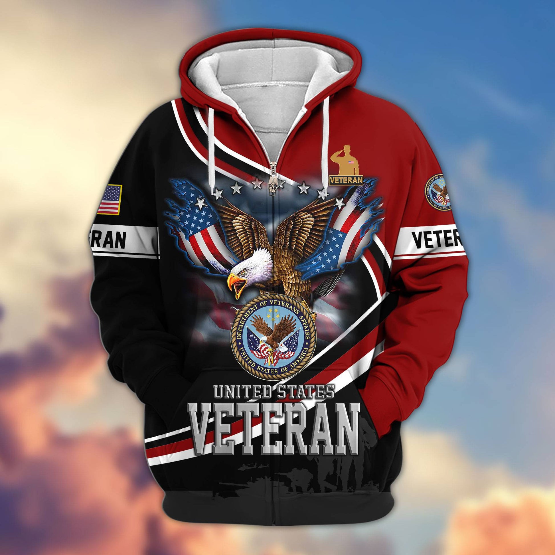 Premium US Veterans Zip Hoodie APHN211012, Gifts For US Veterans