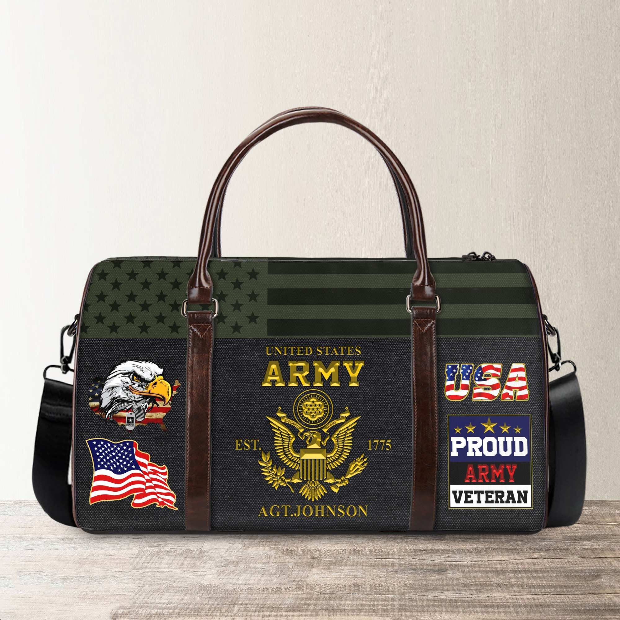 Premium Custom Name US Veterans Travel Bag, Gifts For Veterans Day APHN181014