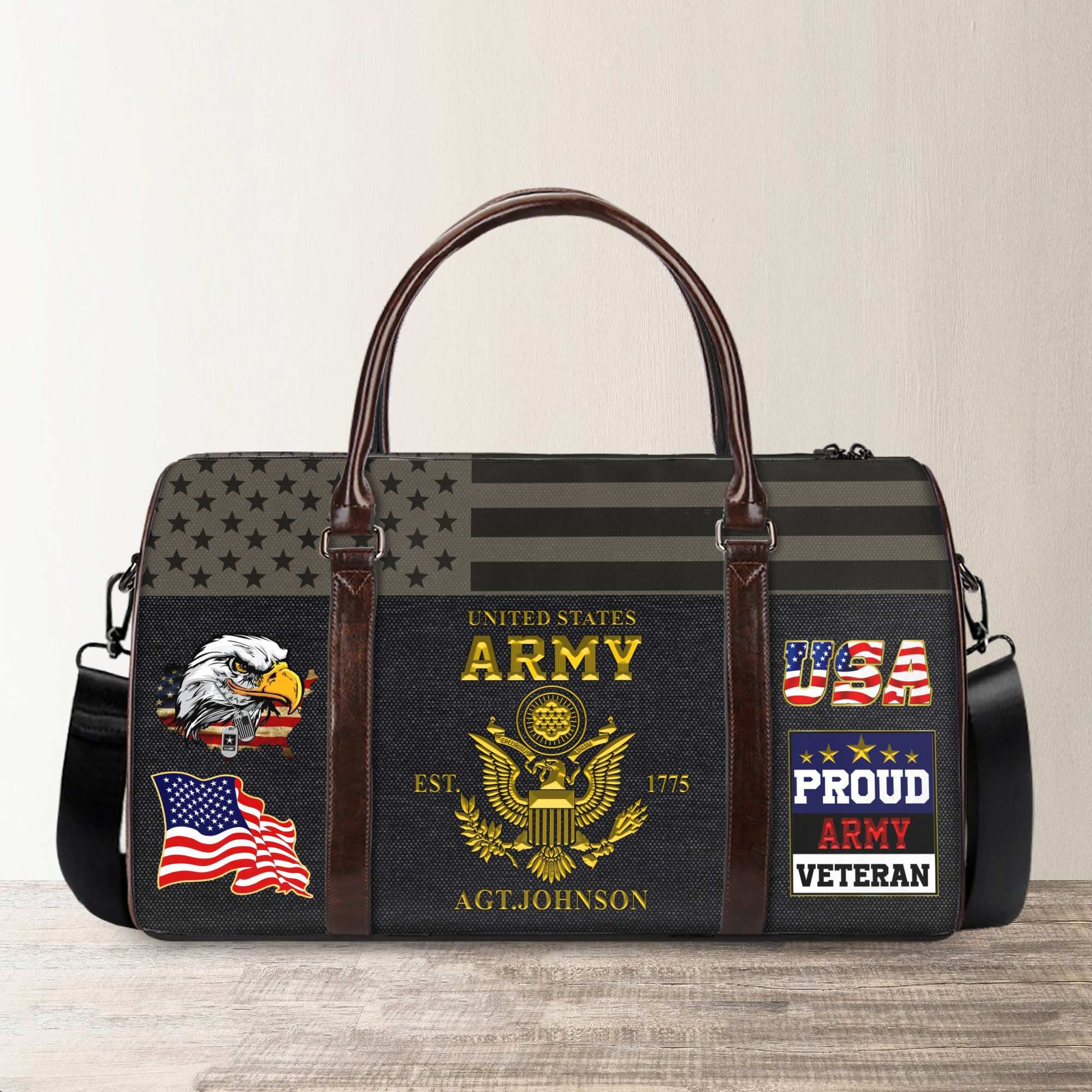 Premium Custom Name US Veterans Travel Bag, Gifts For Veterans Day APHN181014