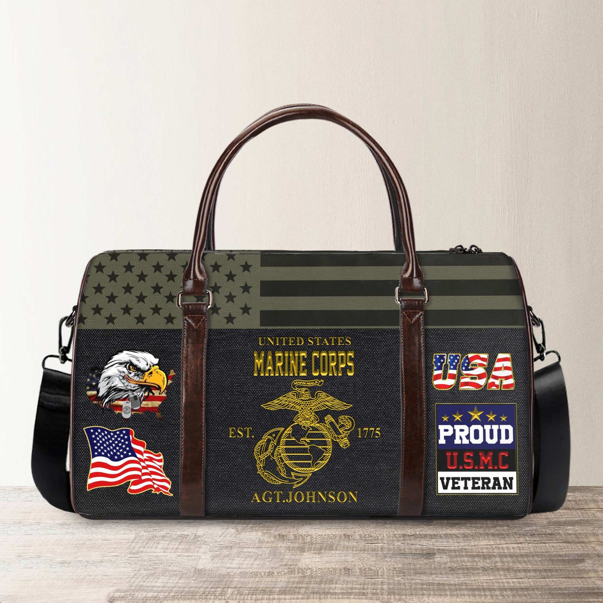 Premium Custom Name US Veterans Travel Bag, Gifts For Veterans Day APHN181014