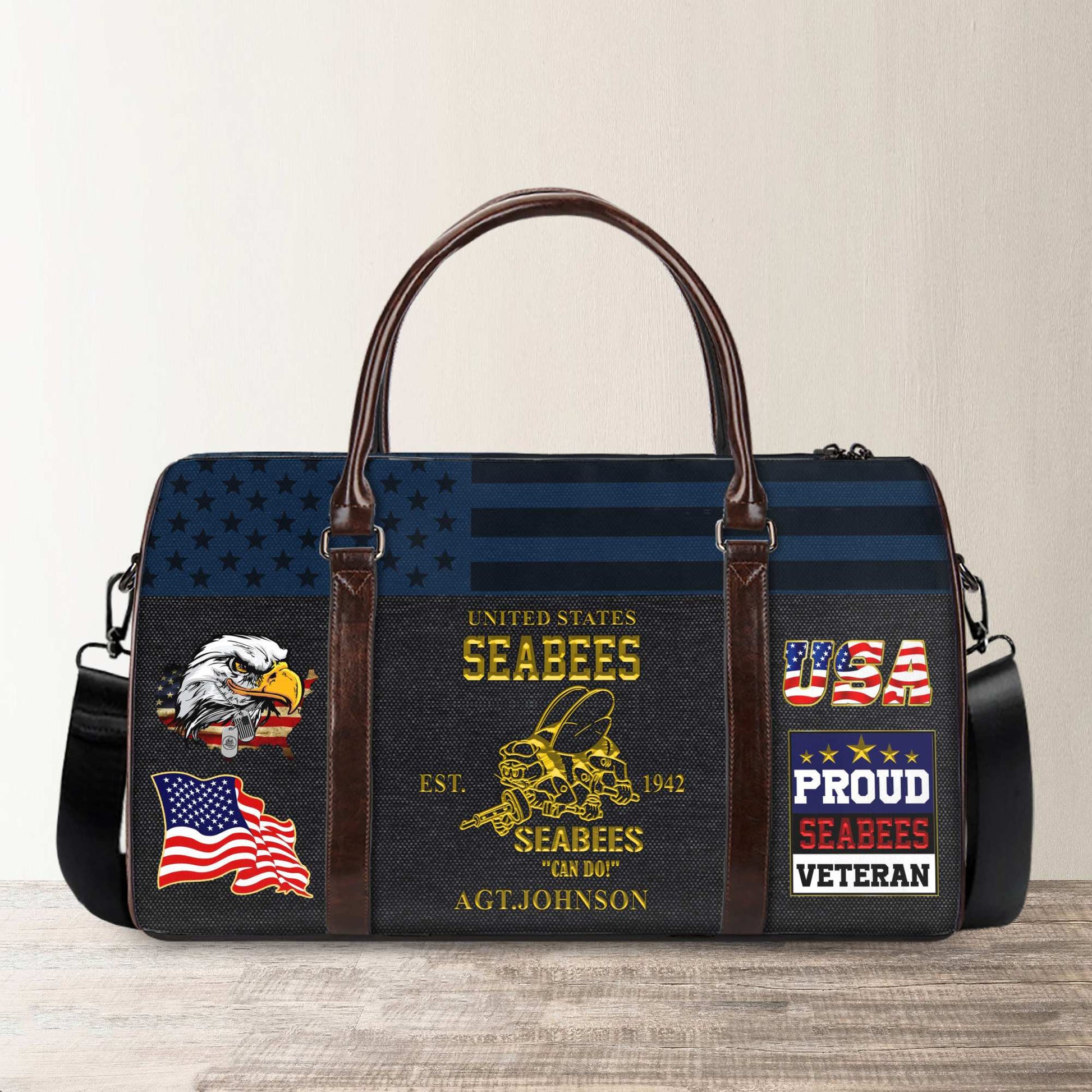 Premium Custom Name US Veterans Travel Bag, Gifts For Veterans Day APHN181014