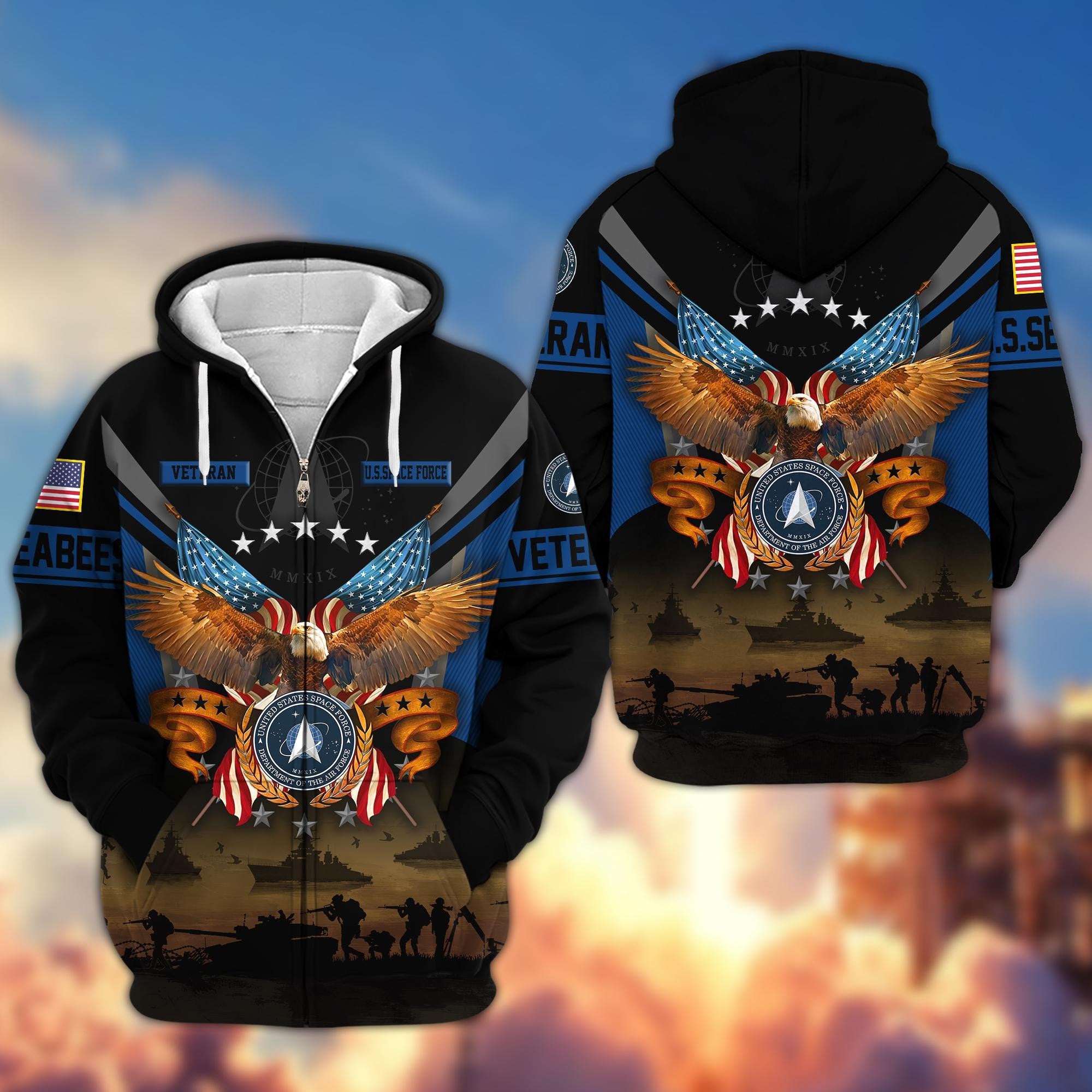 Premium US Veterans Zip Hoodie BPVC311001, Gifts For US Veterans